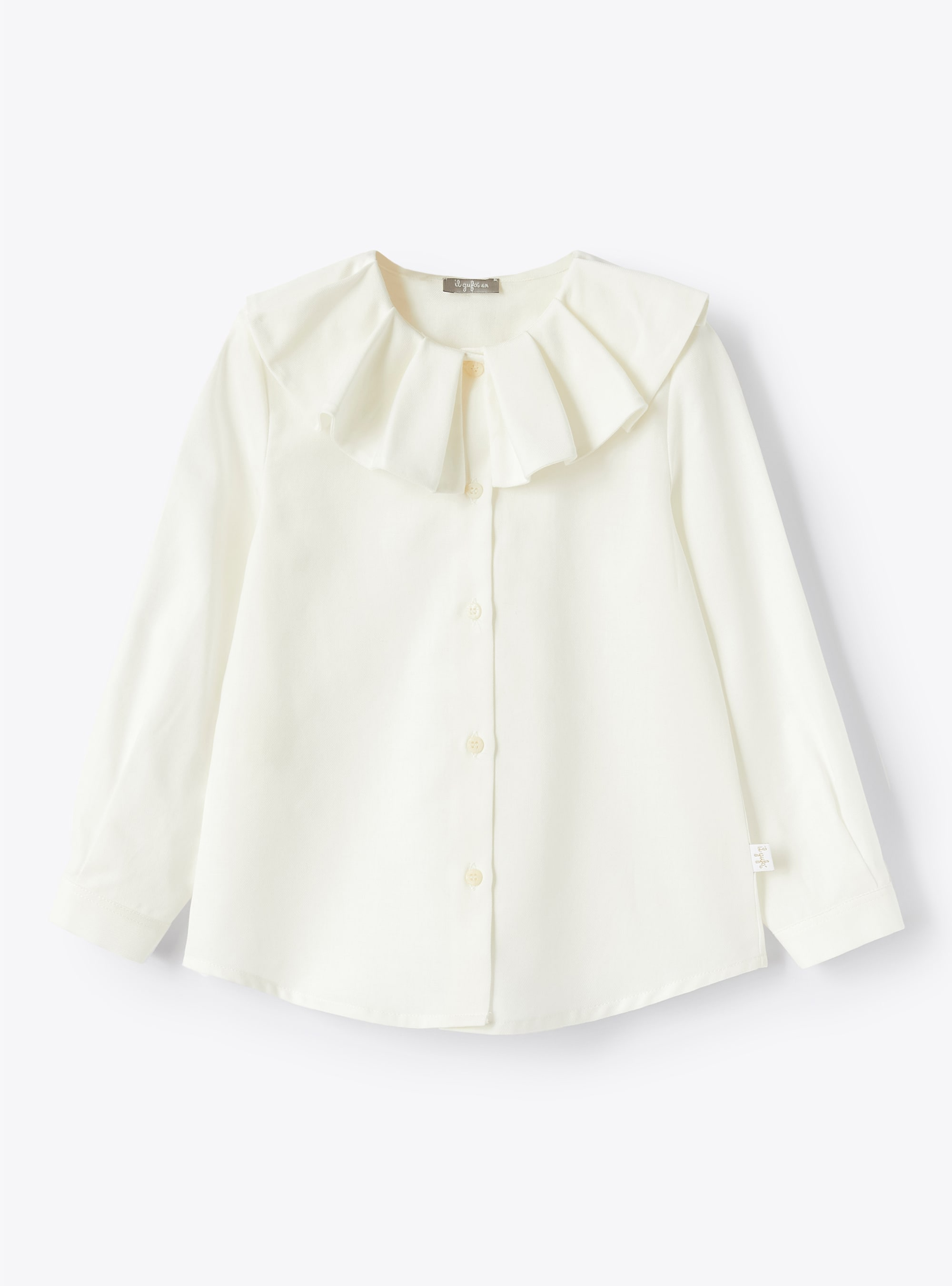 Maxi ruffle collar blouse - White | Il Gufo