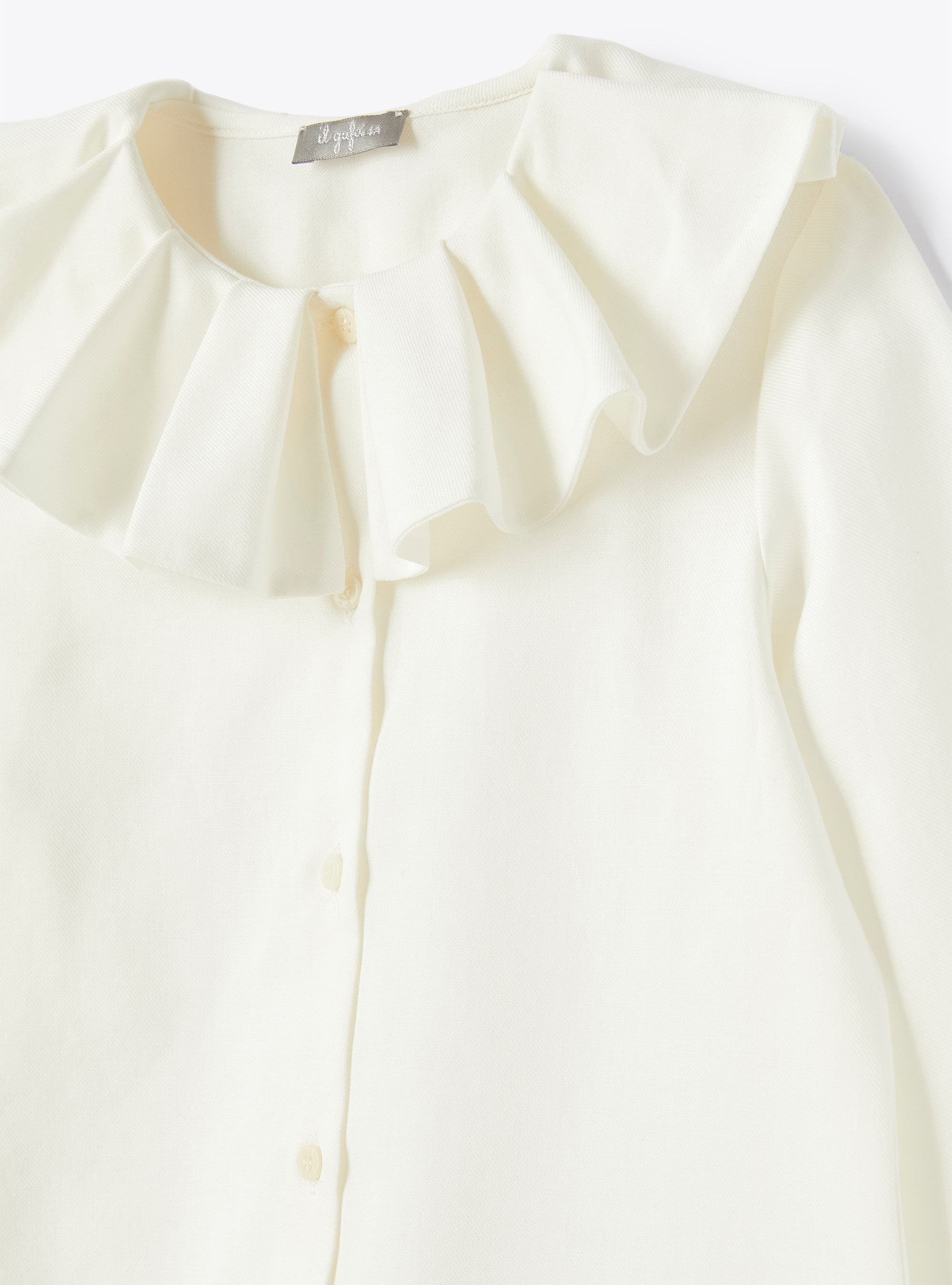 Maxi ruffle collar blouse - White | Il Gufo
