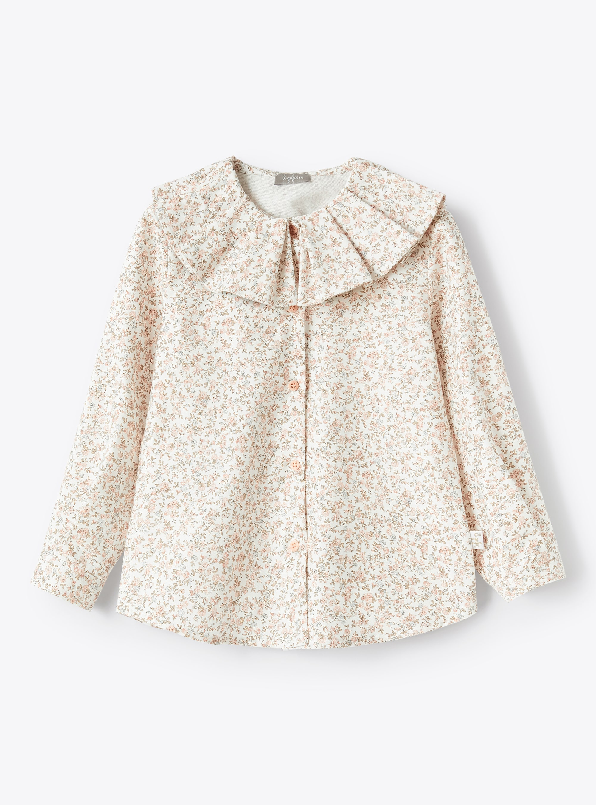 Maxi collar floral blouse - Pink | Il Gufo