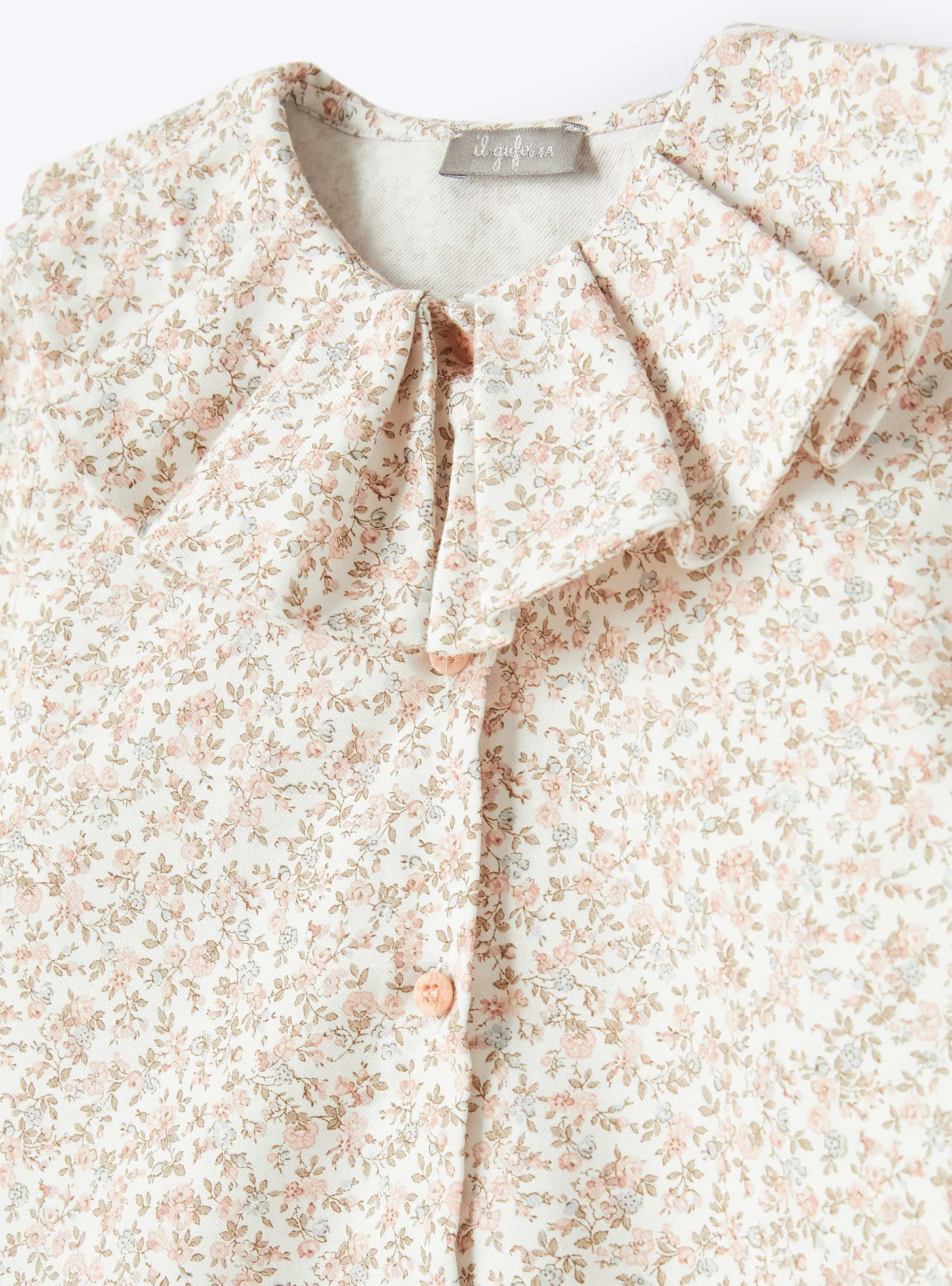 Chemise à fleurs avec maxi col - Rose | Il Gufo