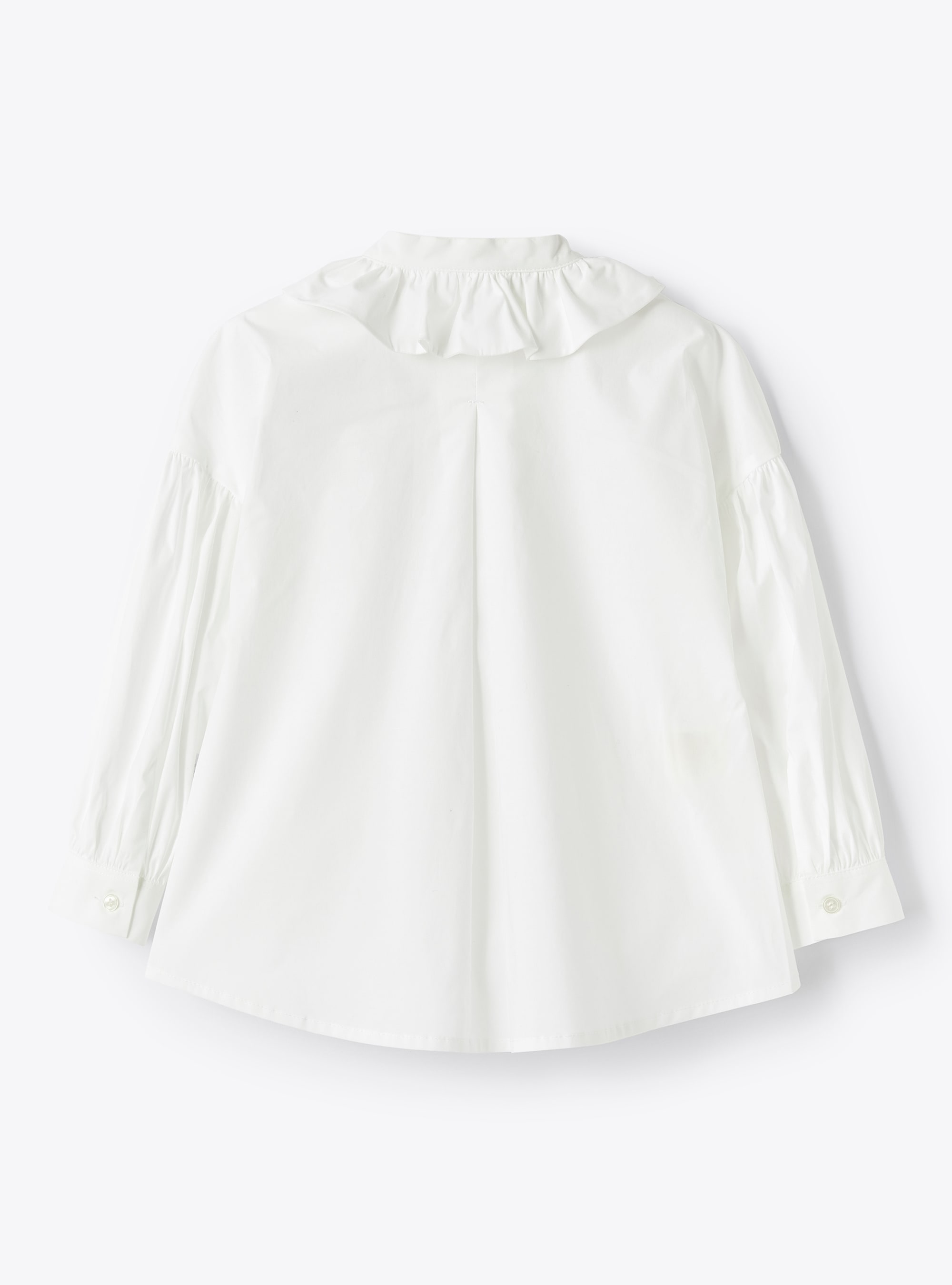 Poplin ruffle blouse - White | Il Gufo