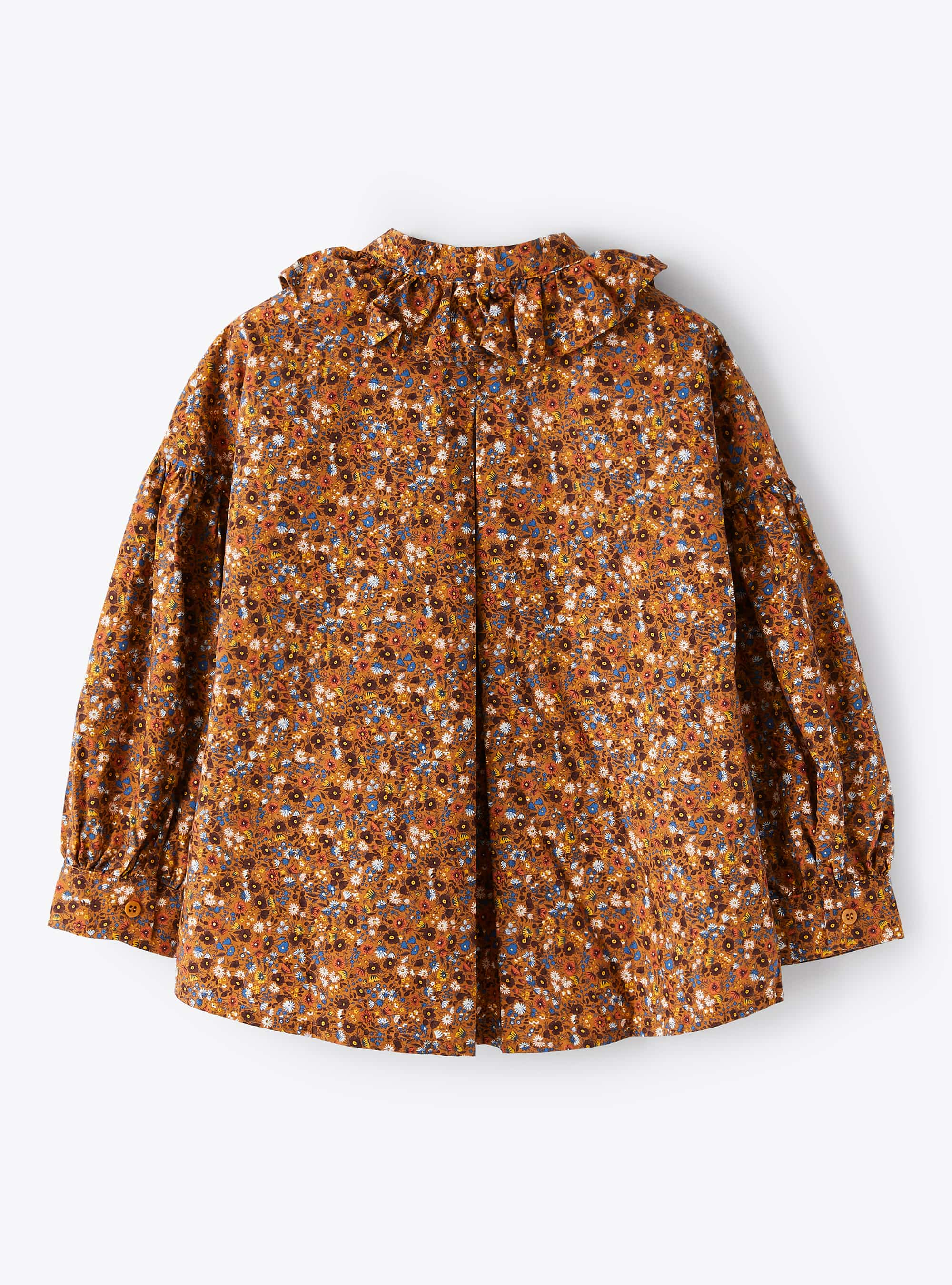 Floral print ruffle blouse - Brown | Il Gufo
