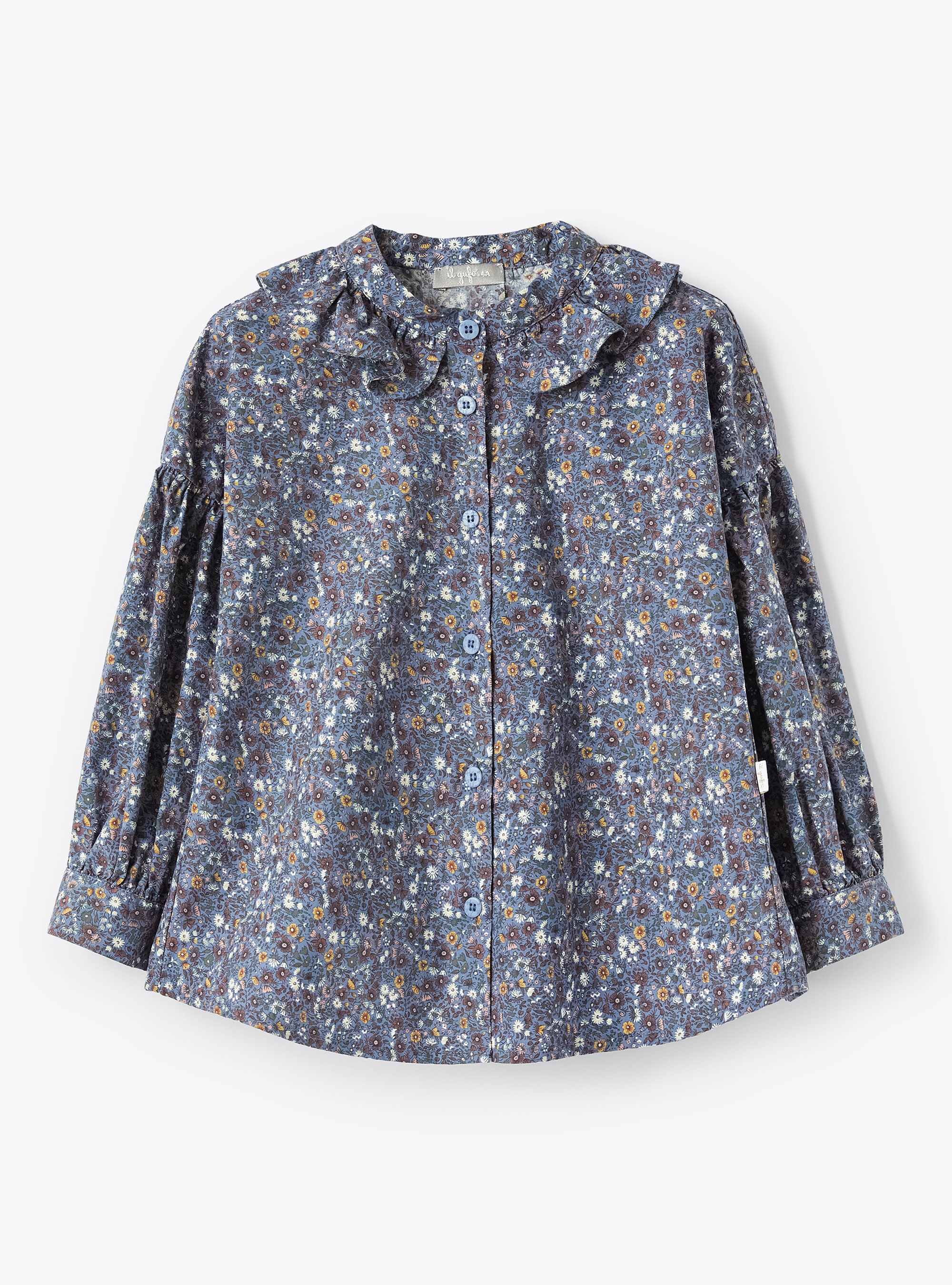 Bluse mit Blumendruck und Volant - Hemden - Il Gufo