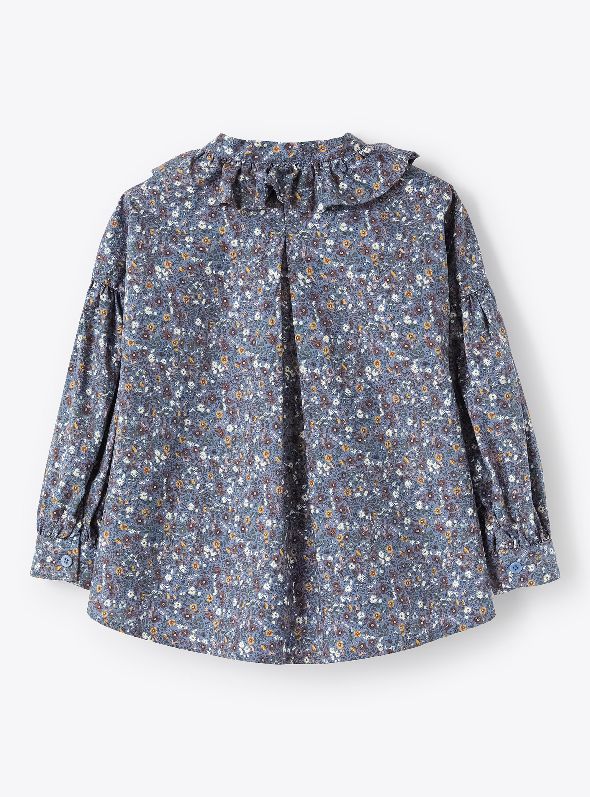 Floral print ruffle blouse - Blue | Il Gufo