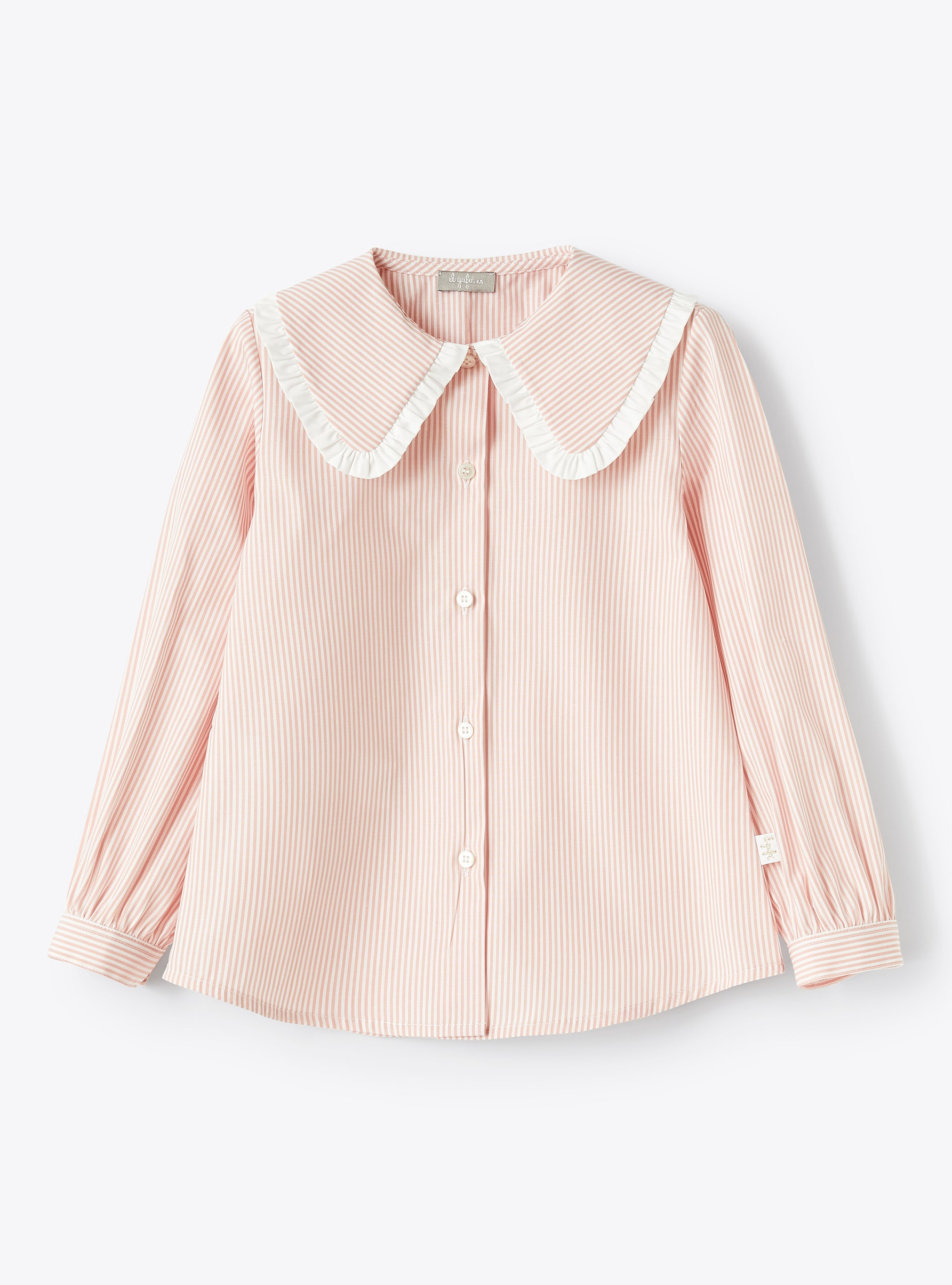 Striped maxi collar blouse - Pink | Il Gufo