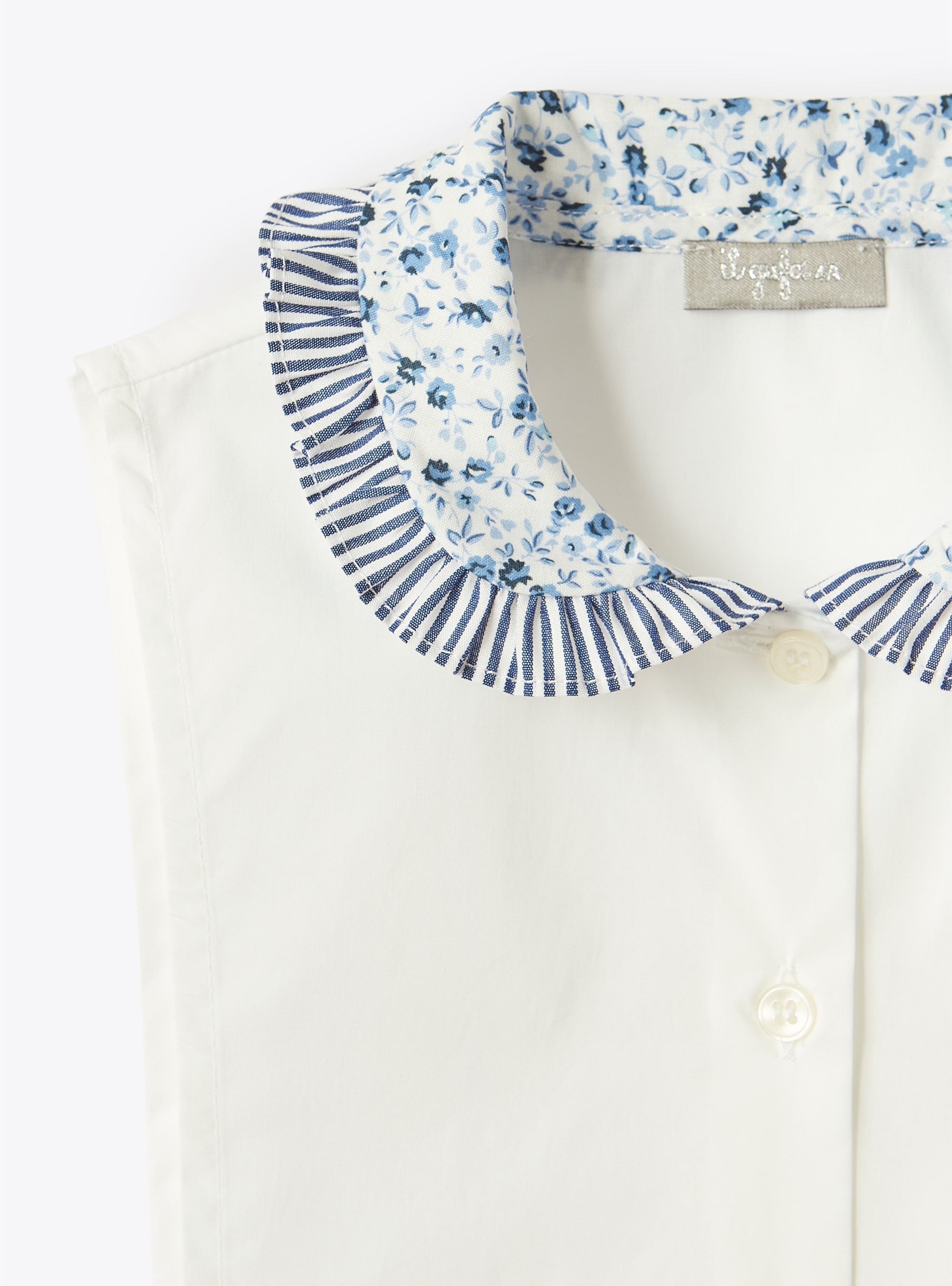 Floral print ruffle collar dickey - White | Il Gufo