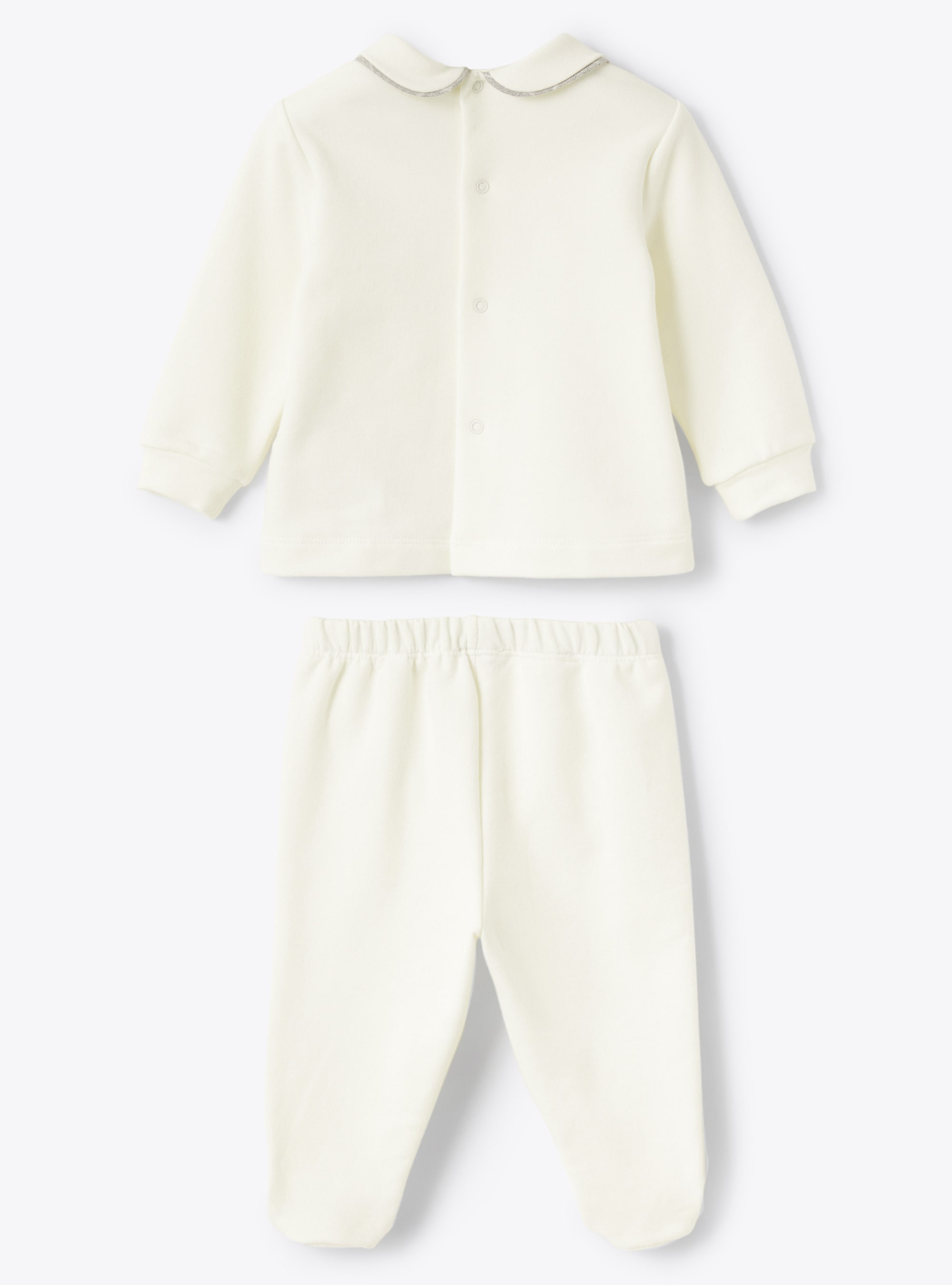 Teddy bear two-piece babysuit - White | Il Gufo