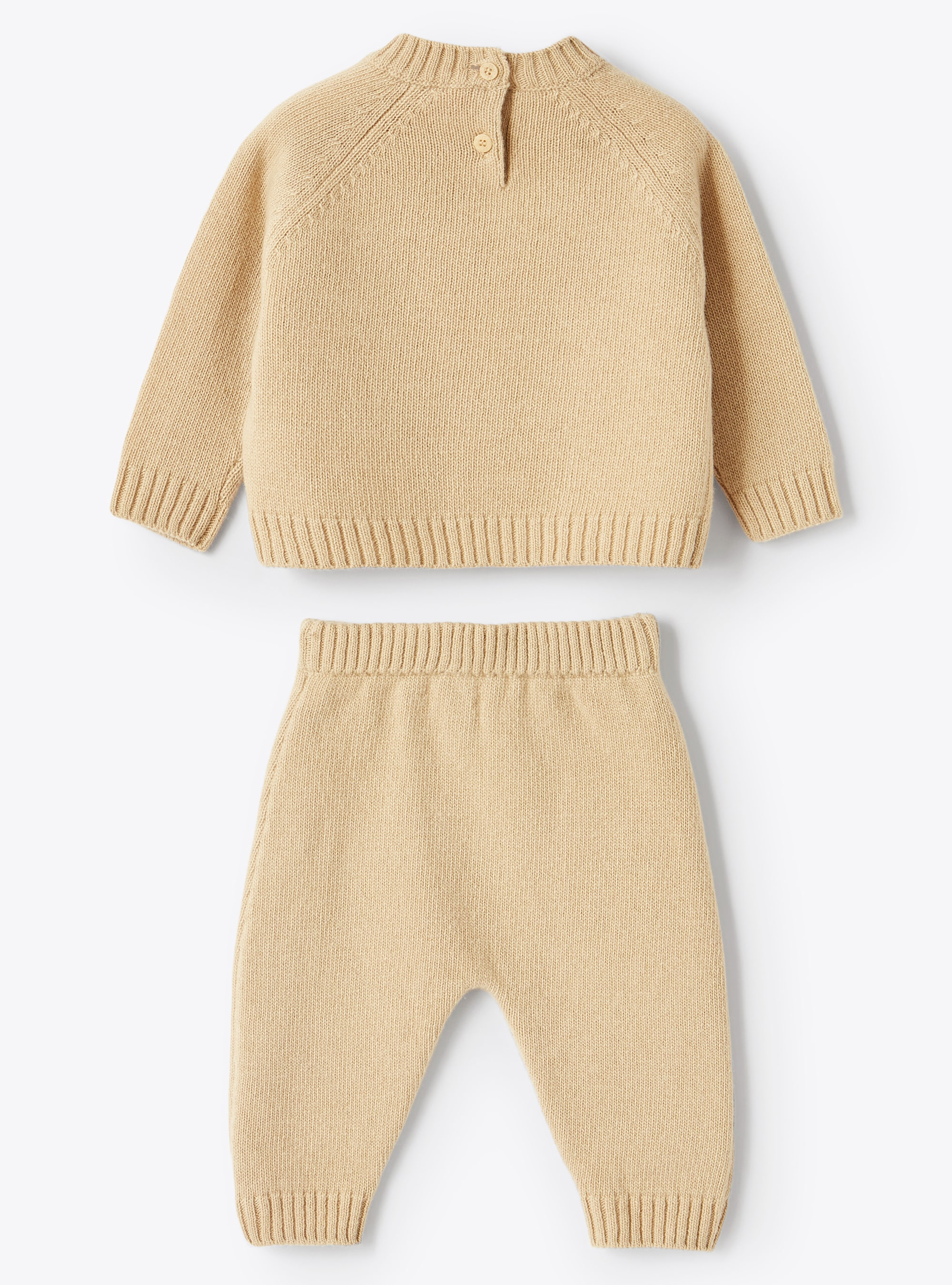 Teddy bear baby wool outfit - Beige | Il Gufo