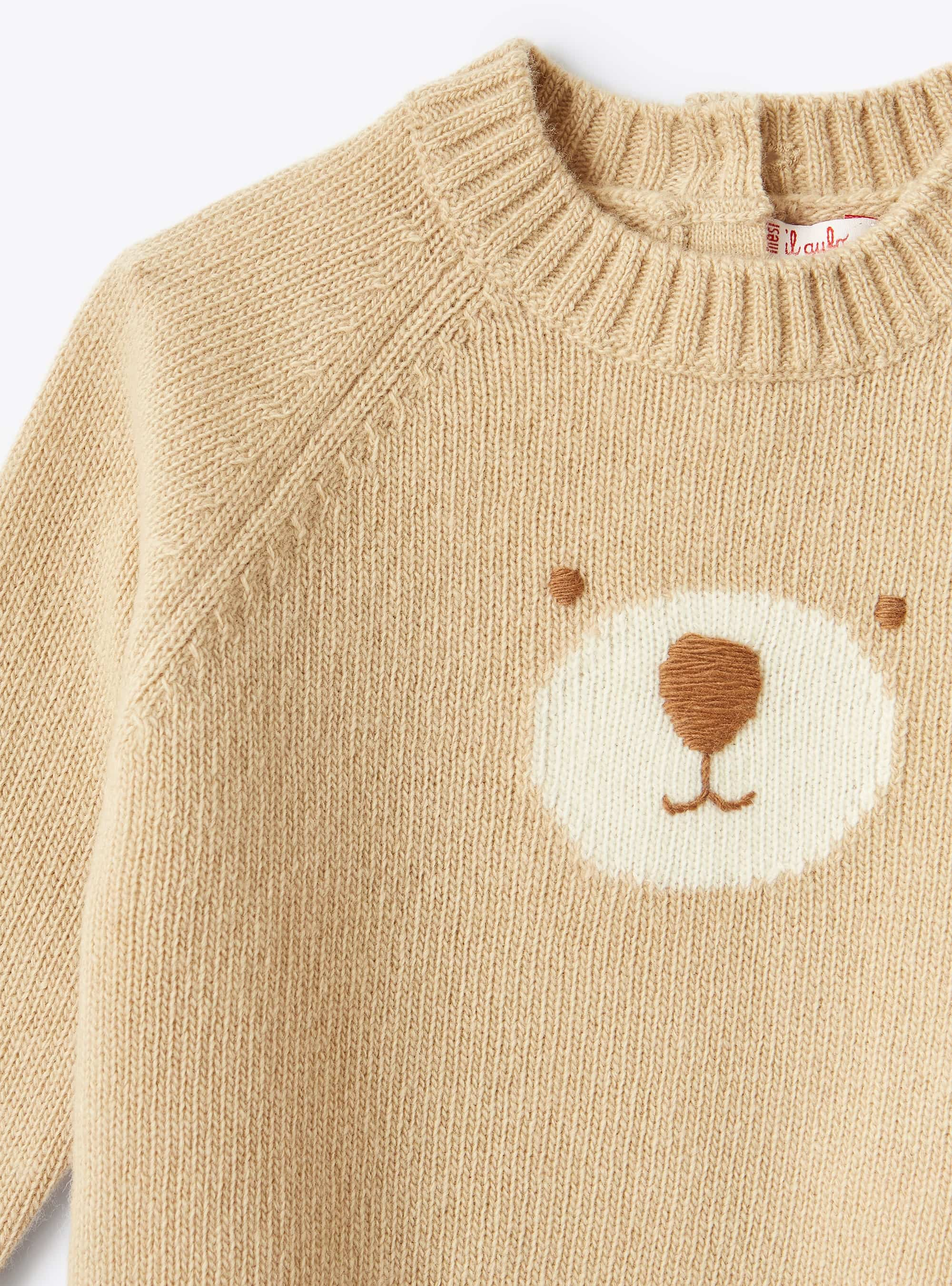Teddy bear baby wool outfit - Beige | Il Gufo