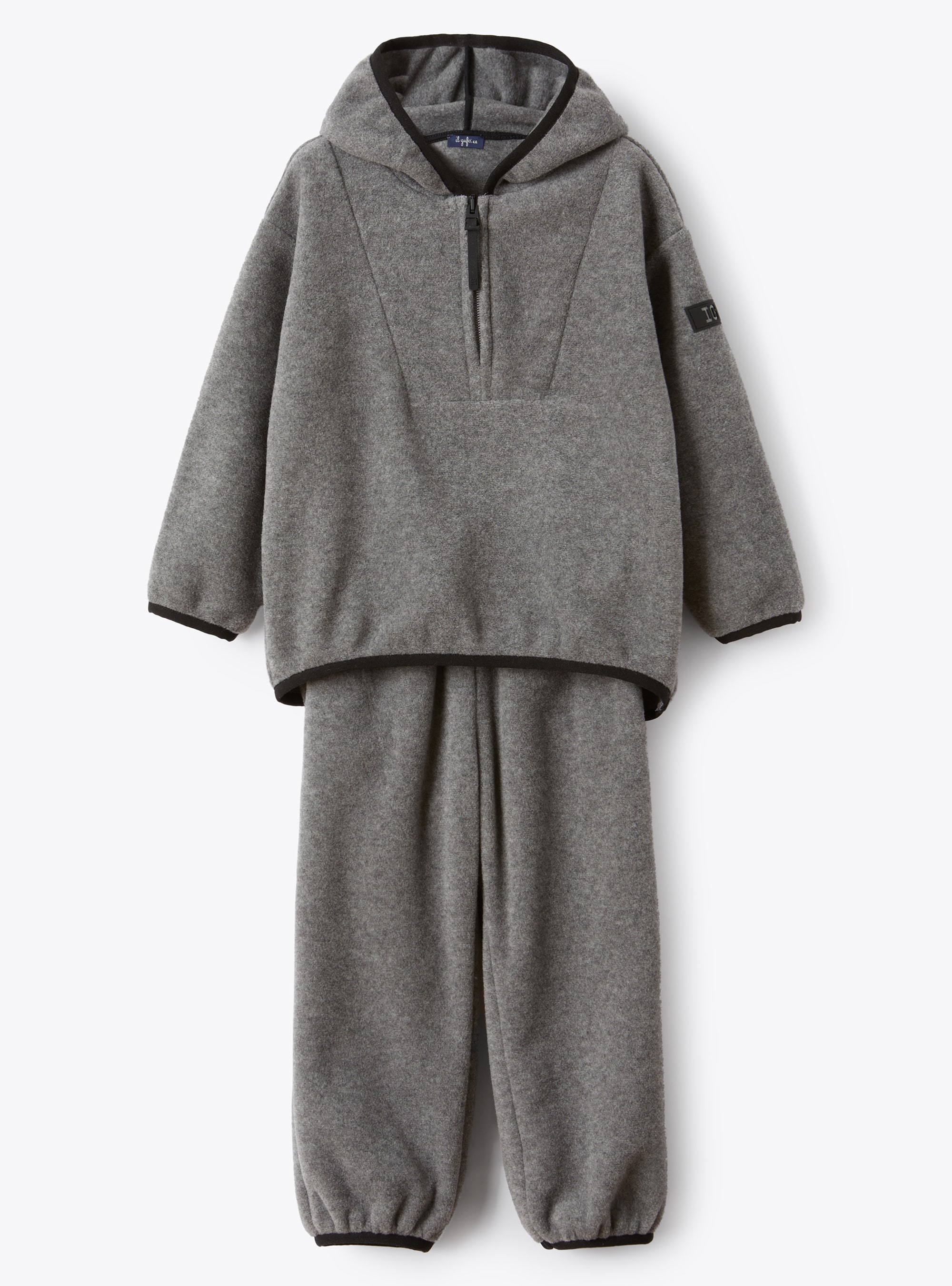 Grey fleece hoodie outfit - Two-piece sets - Il Gufo