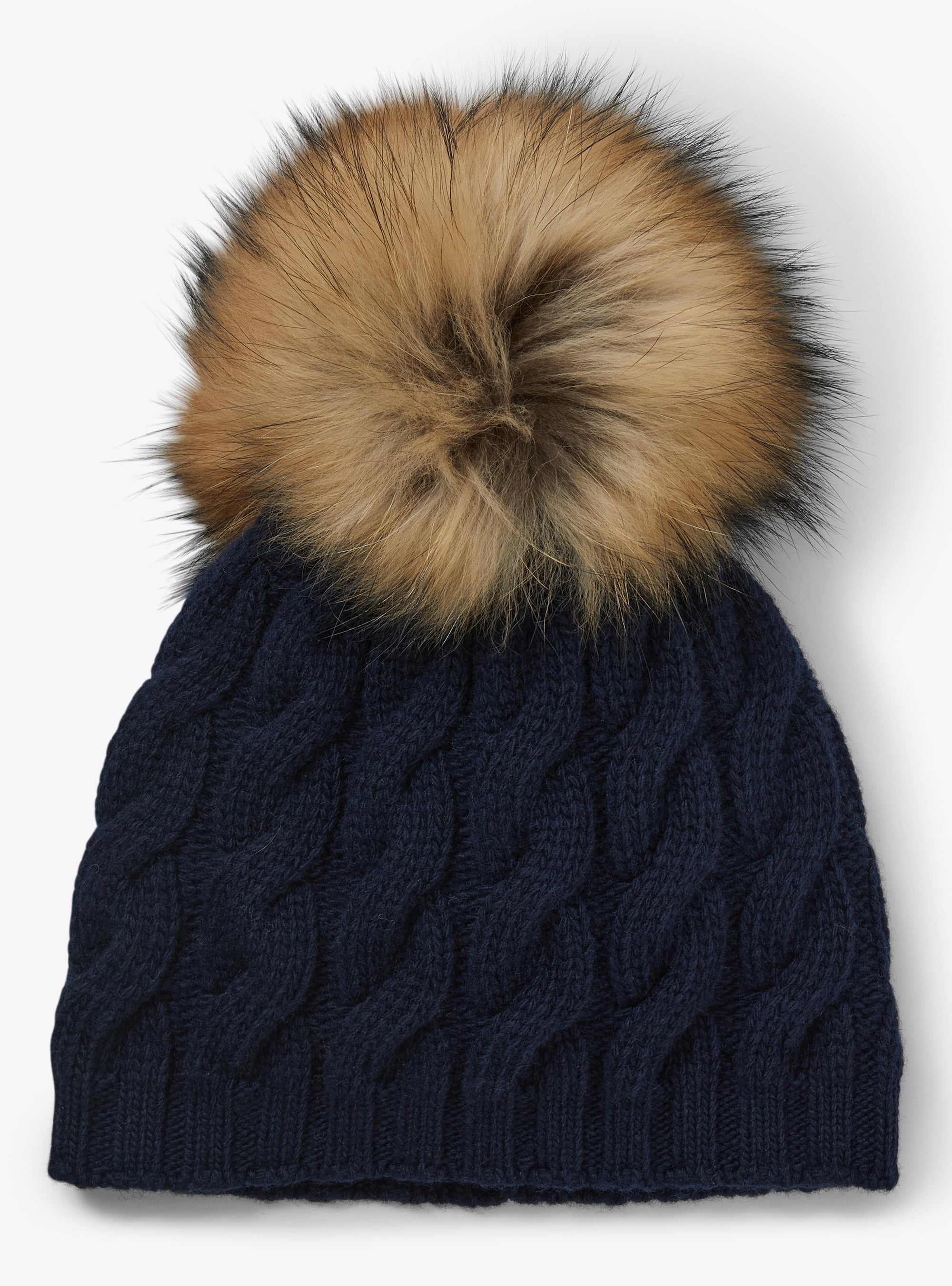 Pompom navy blue knitted hat - Accessories - Il Gufo