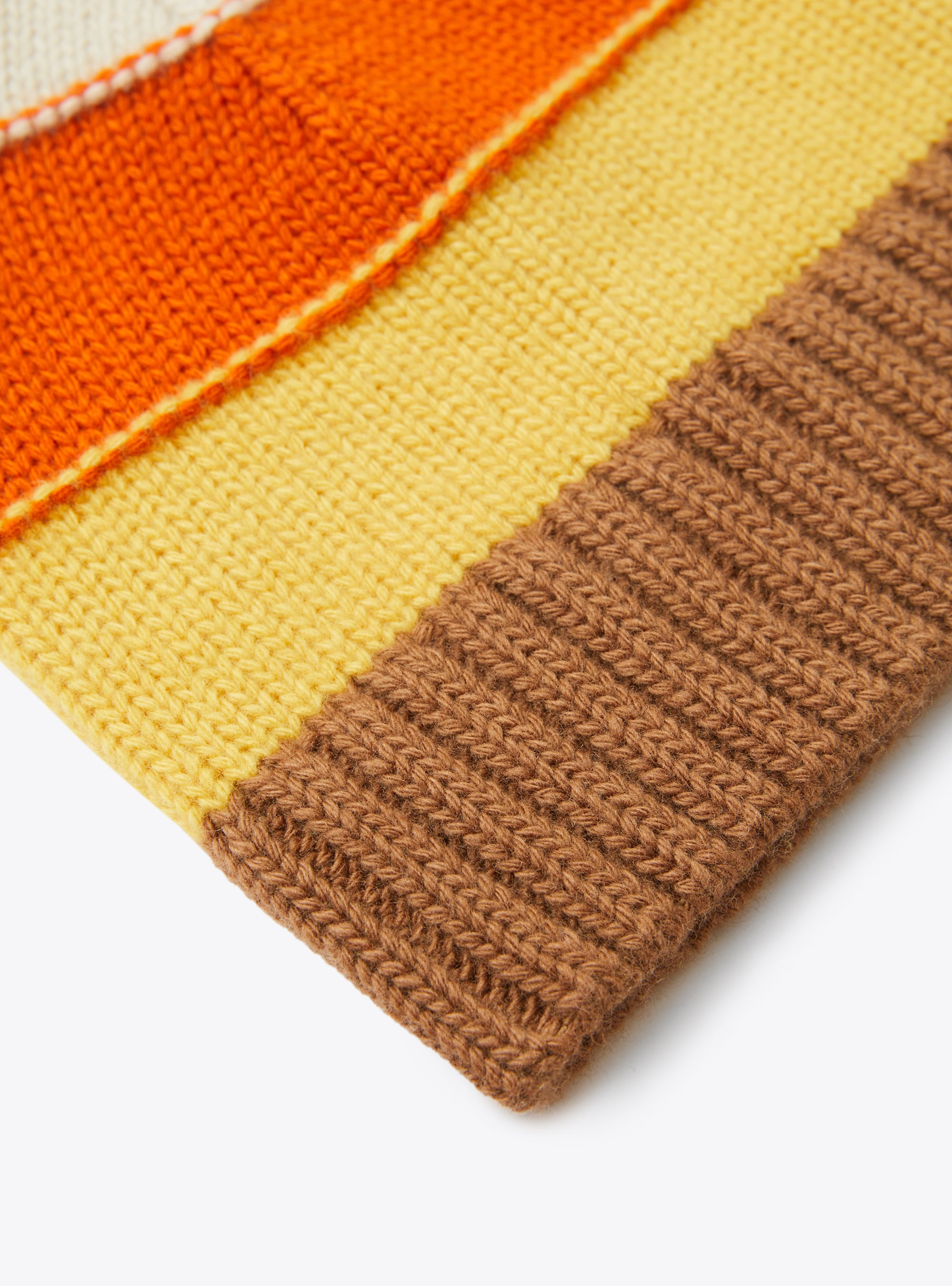 Bonnet en tricot à rayures multicolores - Marrone | Il Gufo