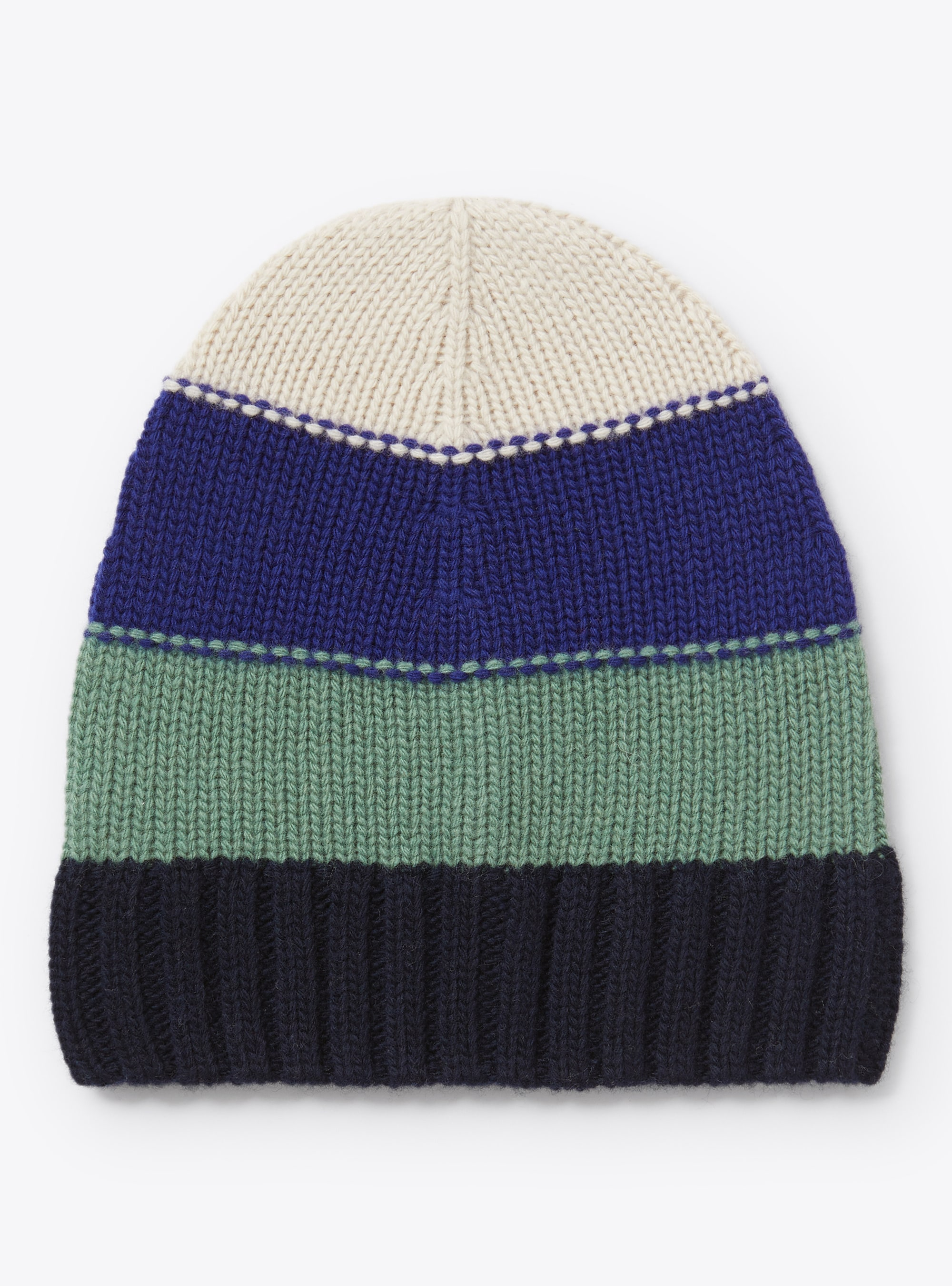 Multicolour stripe knitted hat - Blue | Il Gufo