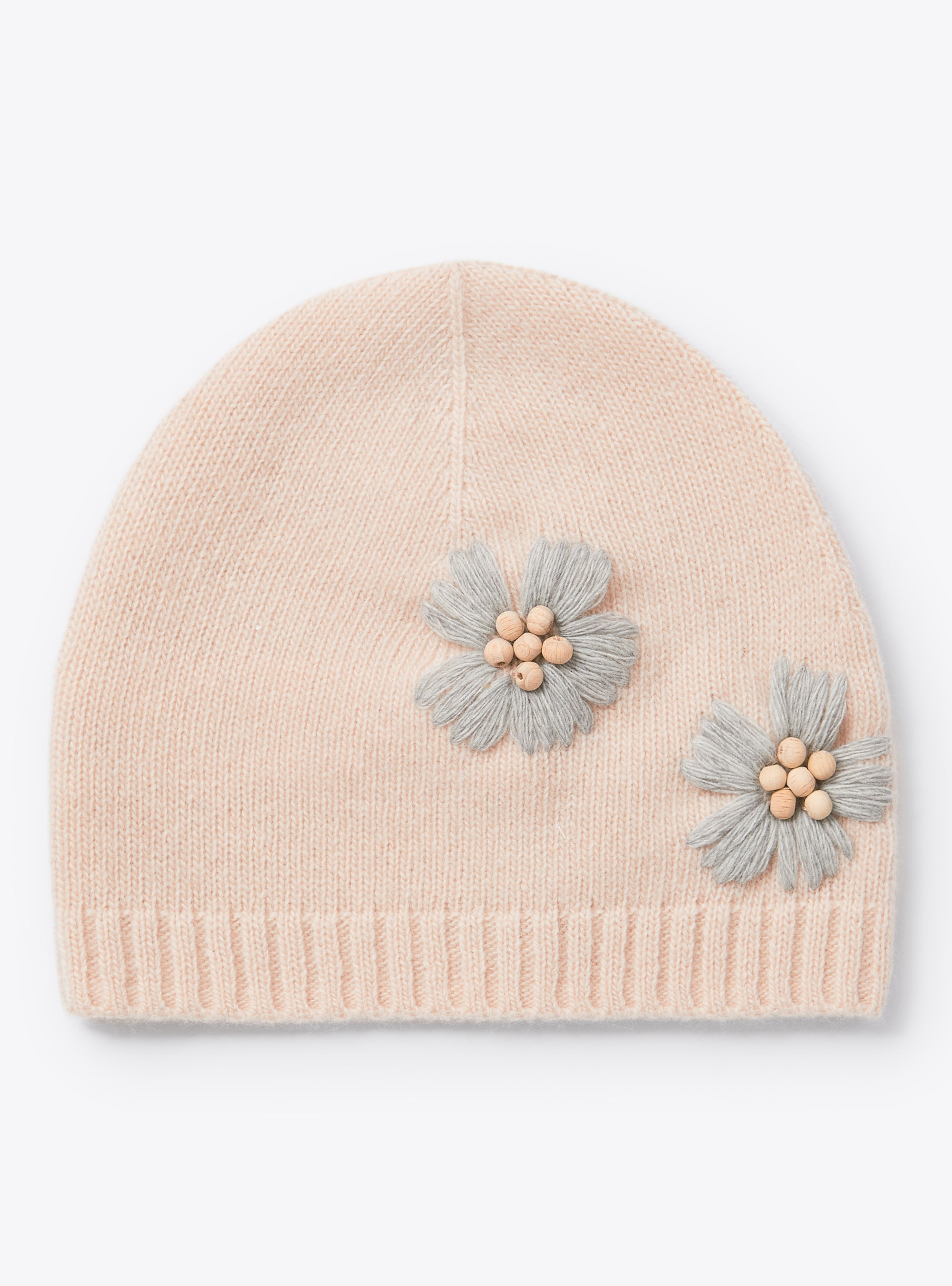 Baby girls' knitted hat with embroidery - Pink | Il Gufo