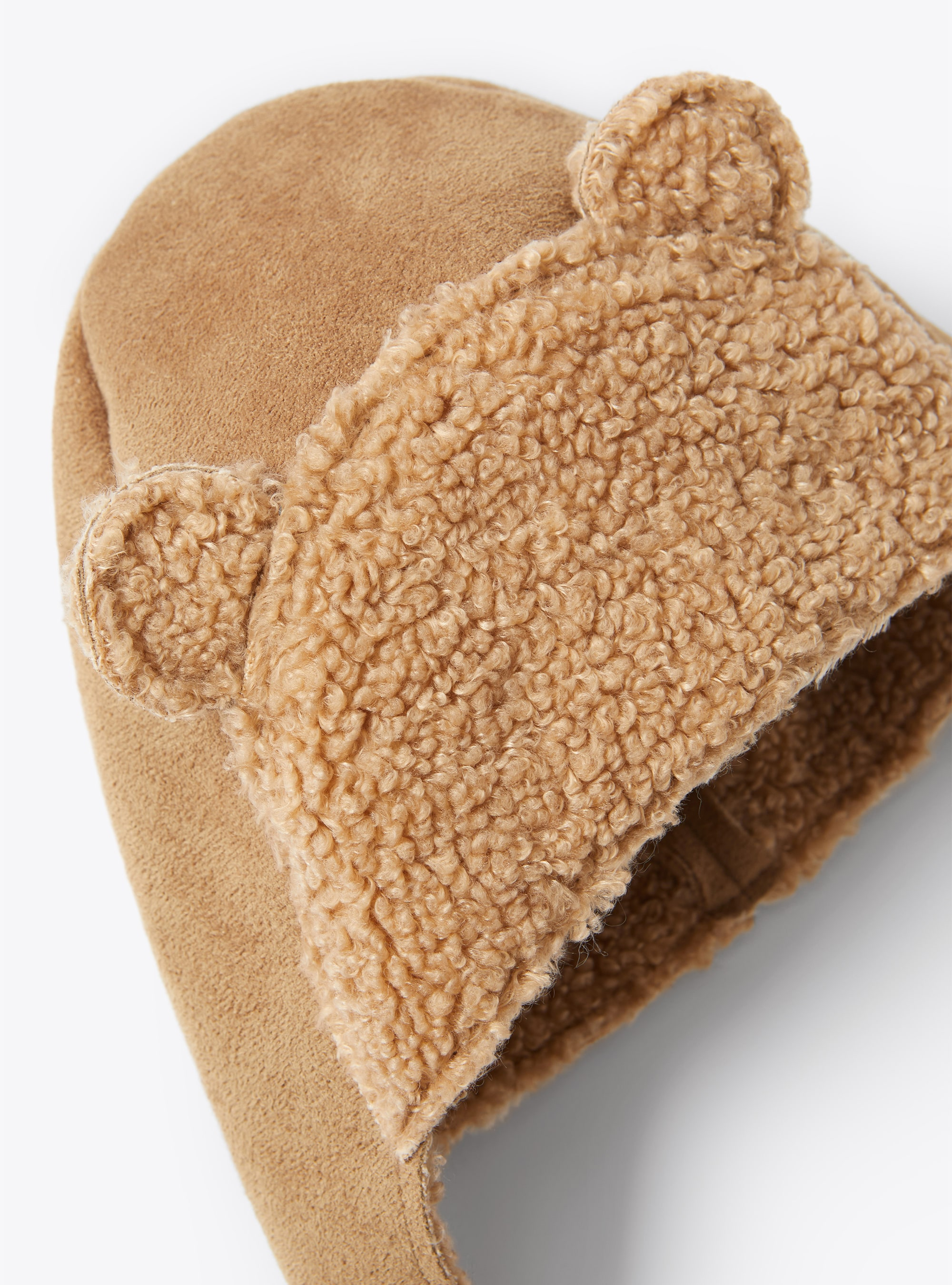 Faux shearling baby hat - Brown | Il Gufo