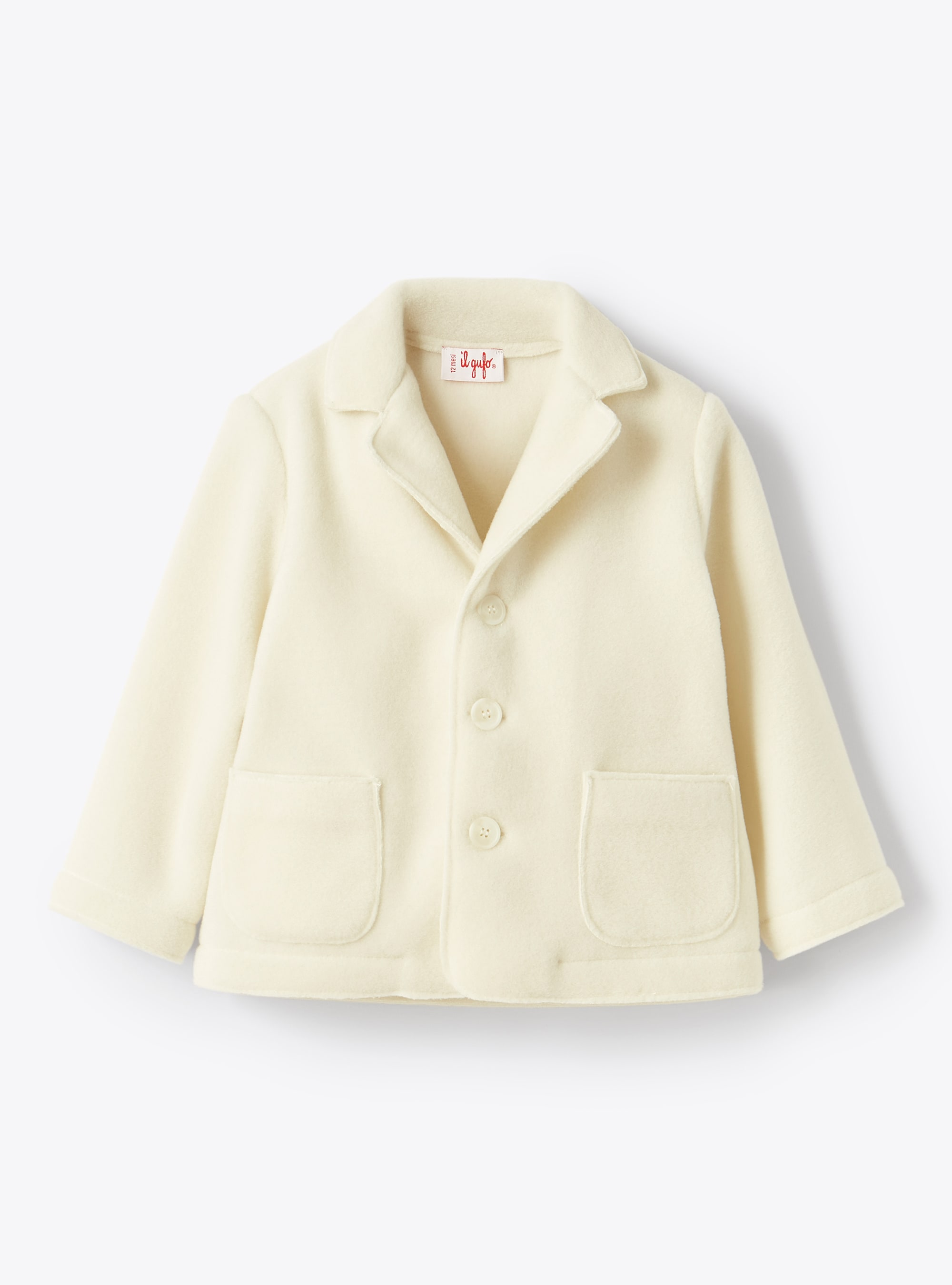 Флисовый пиджак молочно-белого цвета для новорожденного - Толстовки - Il Gufo
