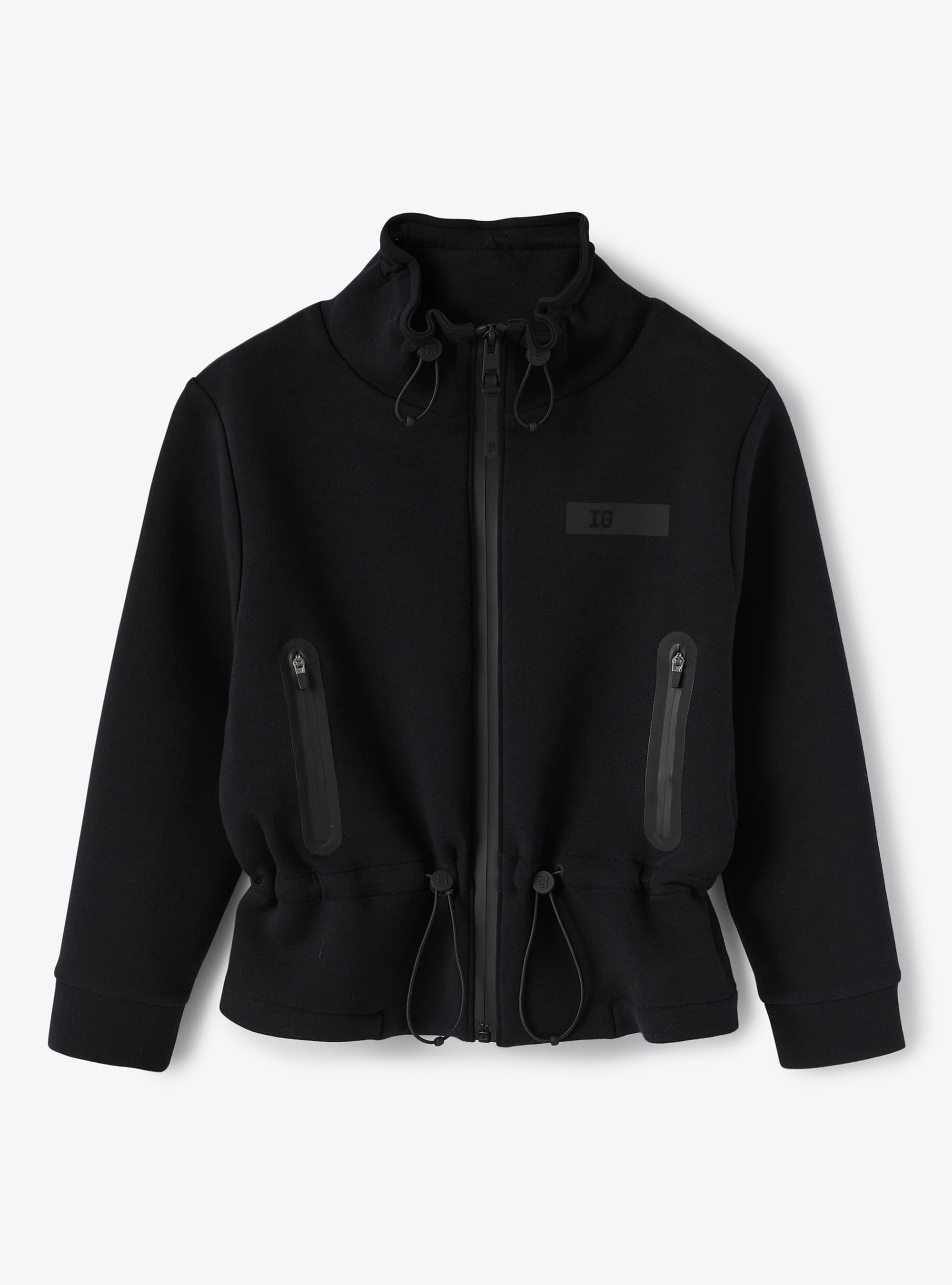 Schwarz gebondete Jacke mit Reißverschluss - Schwarz | Il Gufo