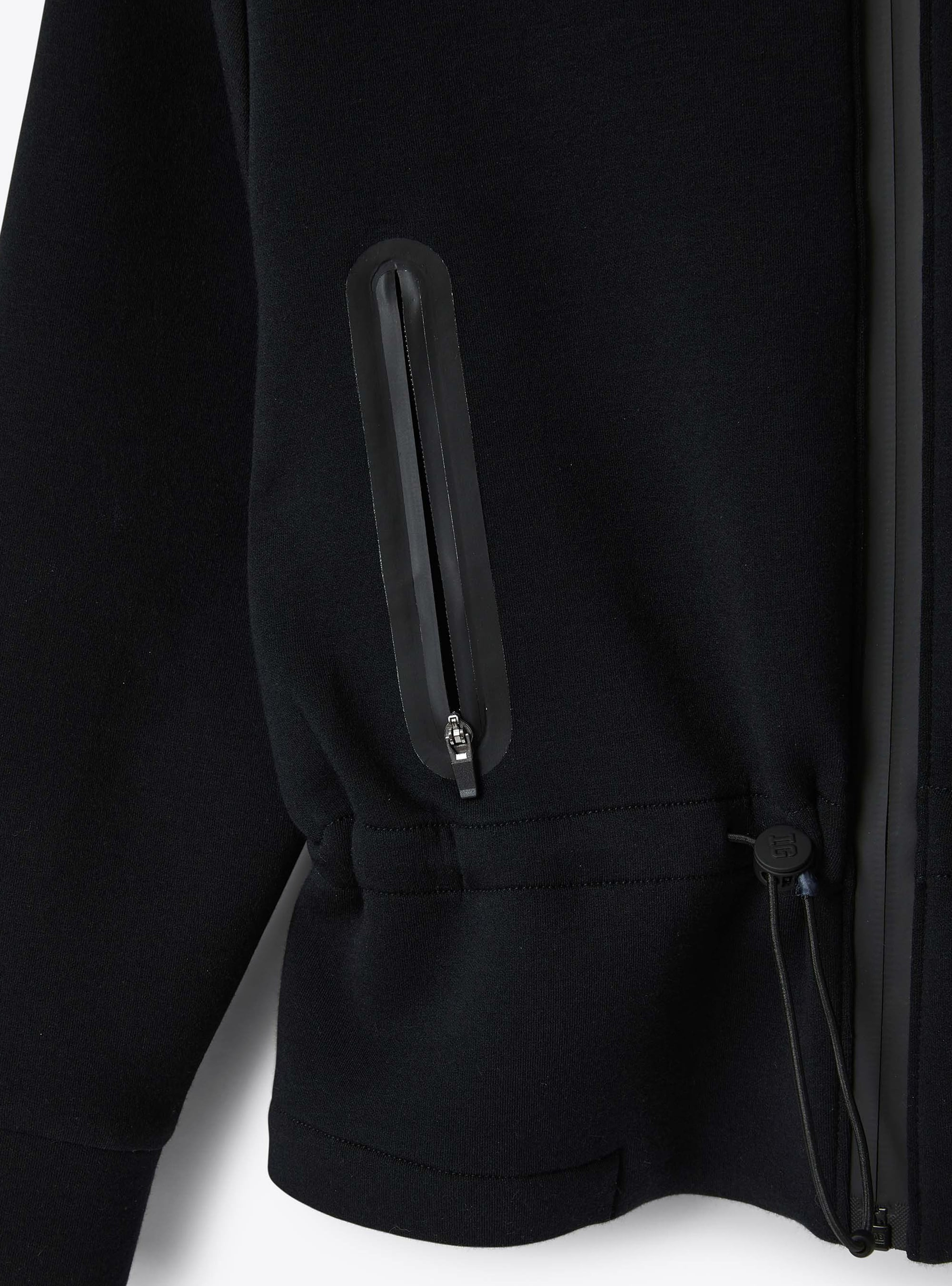 Black zip-up bonded jacket - Black | Il Gufo