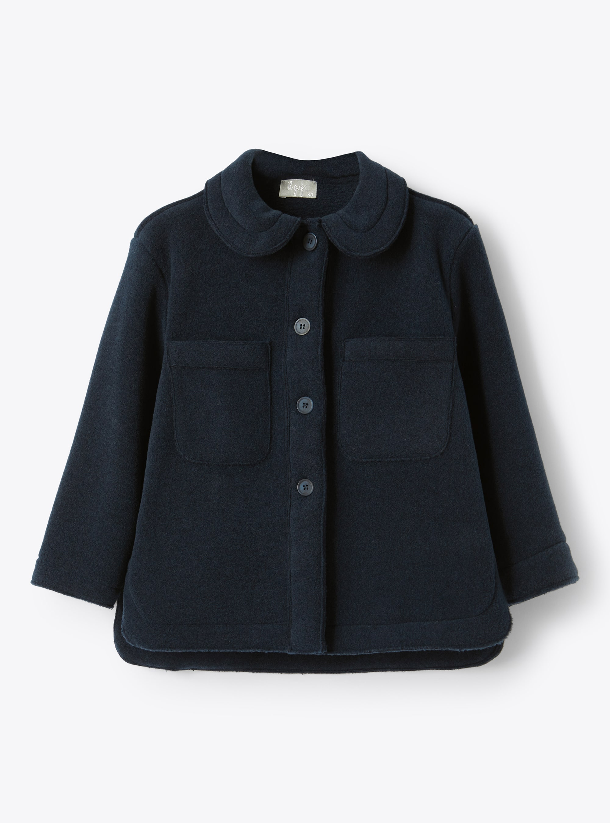 Navy fleece jacket with round collar - Sweatshirts - Il Gufo