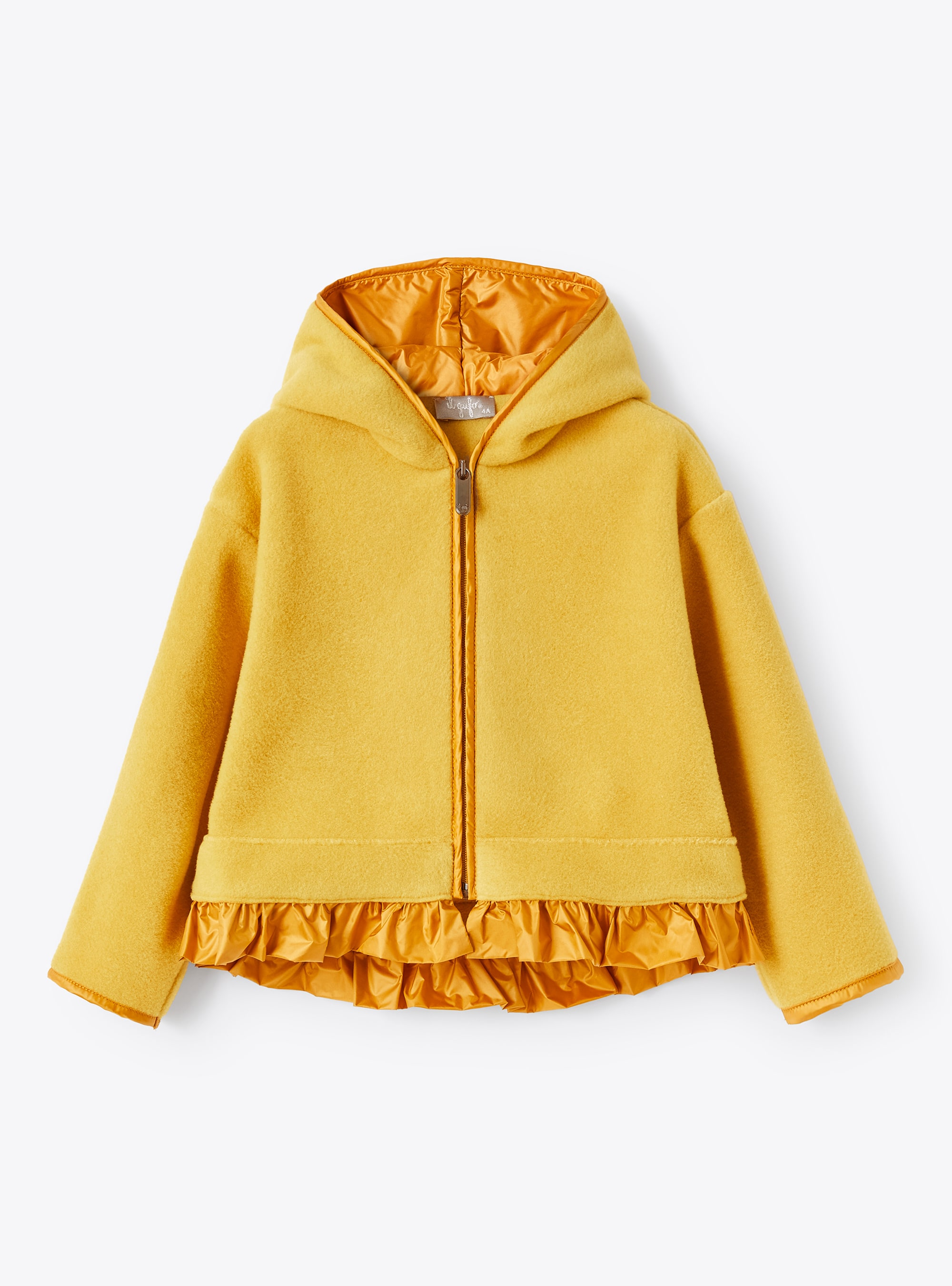 Yellow fleece jacket with ruche - Sweatshirts - Il Gufo