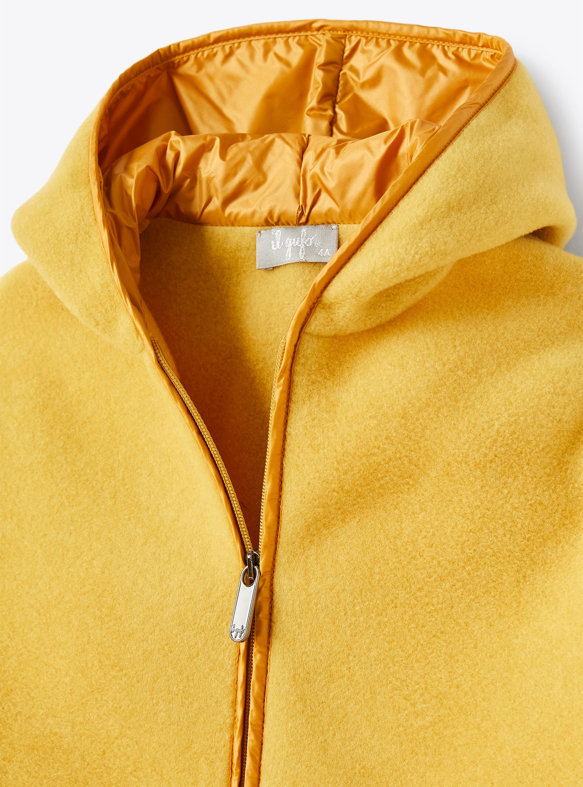 Yellow fleece jacket with ruche - Yellow | Il Gufo