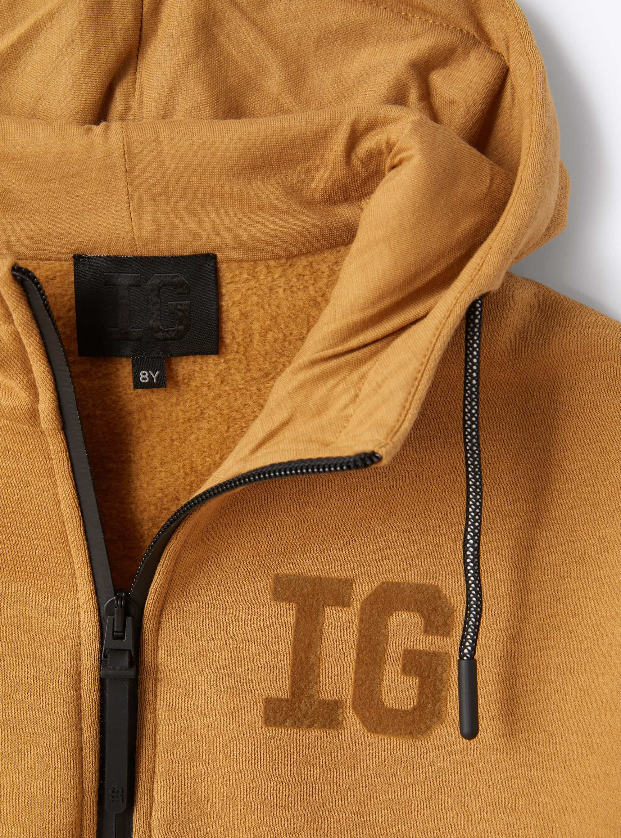 Cinnamon hooded fleece jacket - Brown | Il Gufo