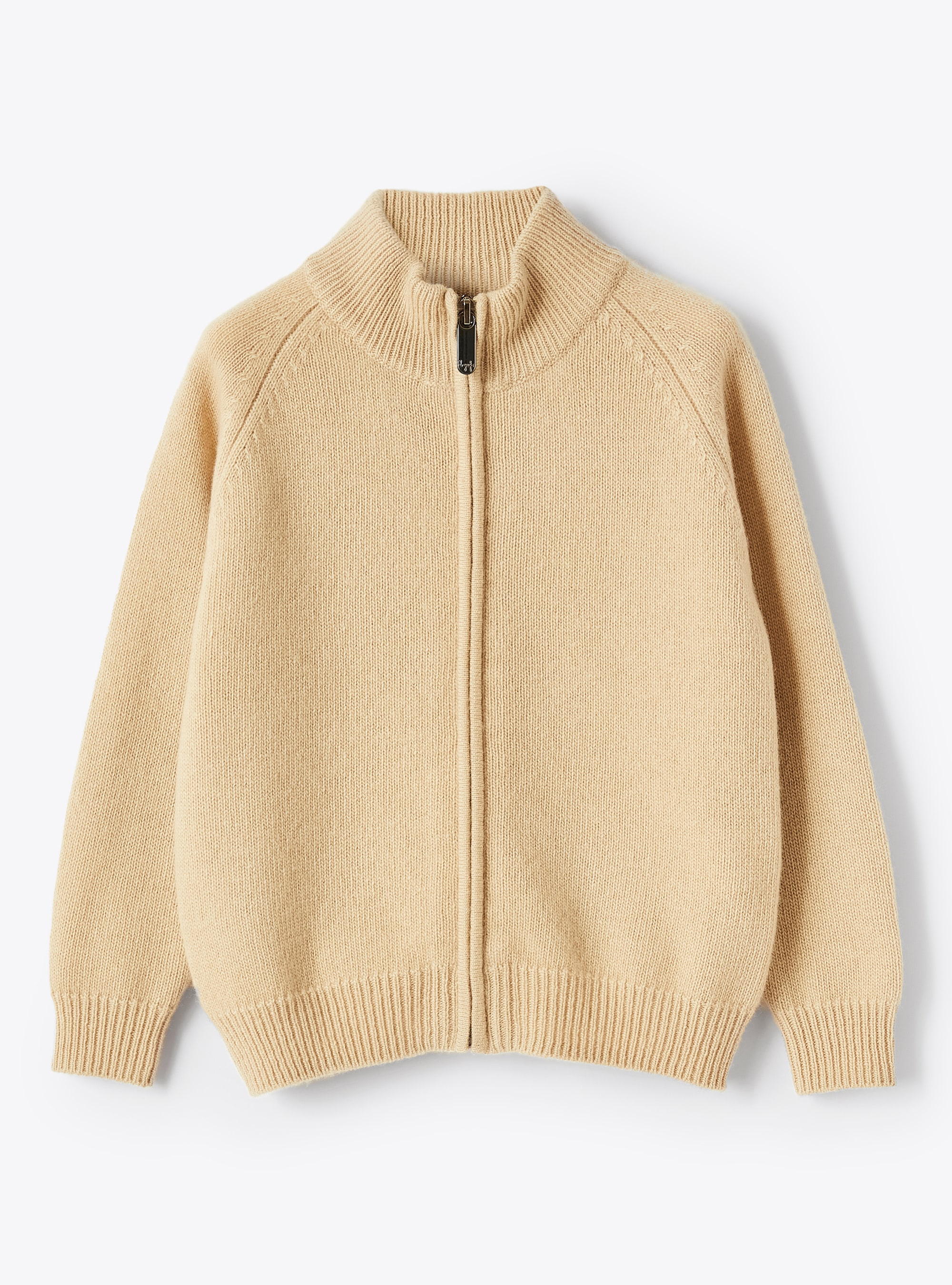Merino wool cardigan with patches - Beige | Il Gufo
