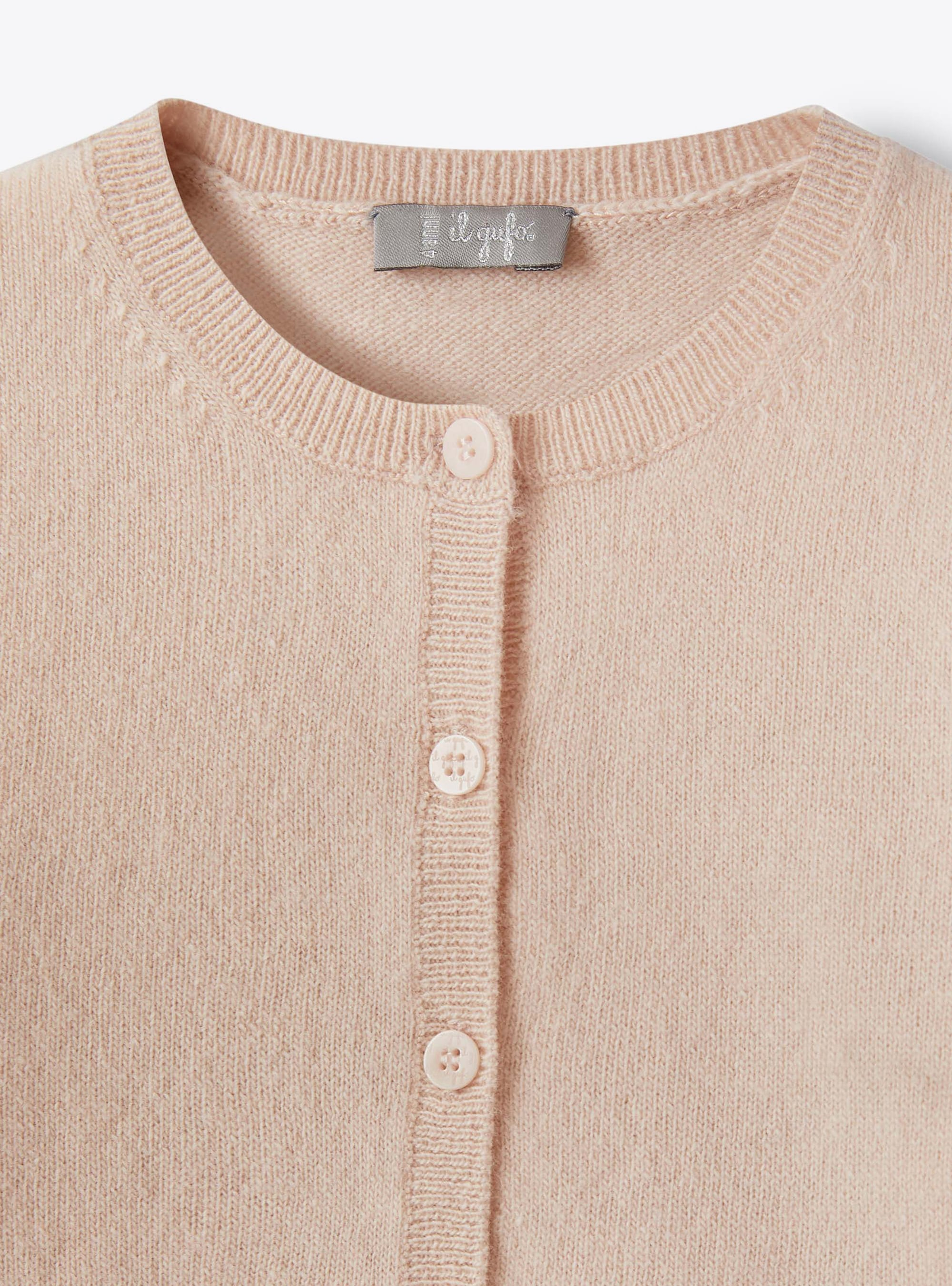 Pink merino wool cardigan - Pink | Il Gufo