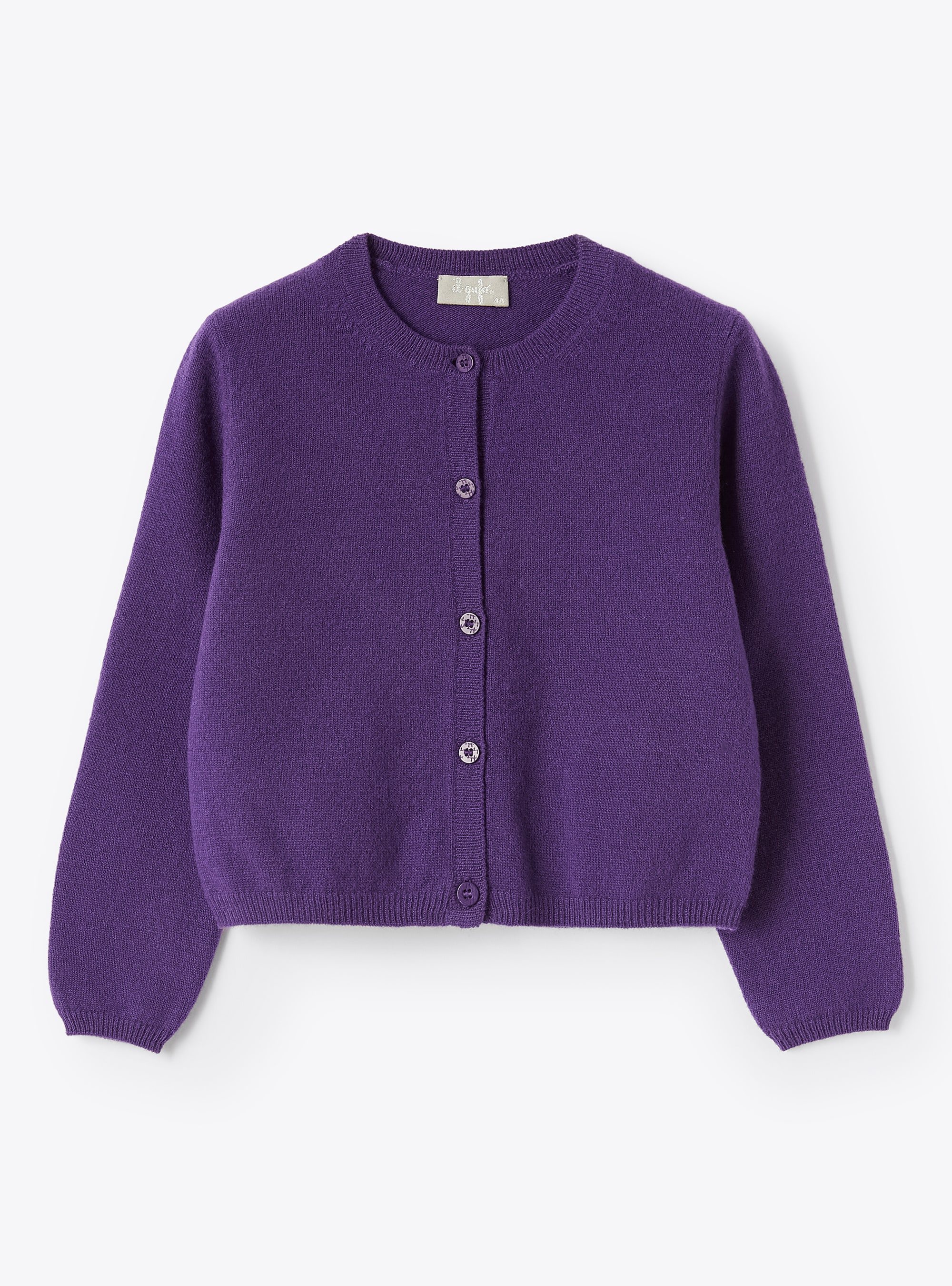 Purple merino wool cardigan - Pink | Il Gufo