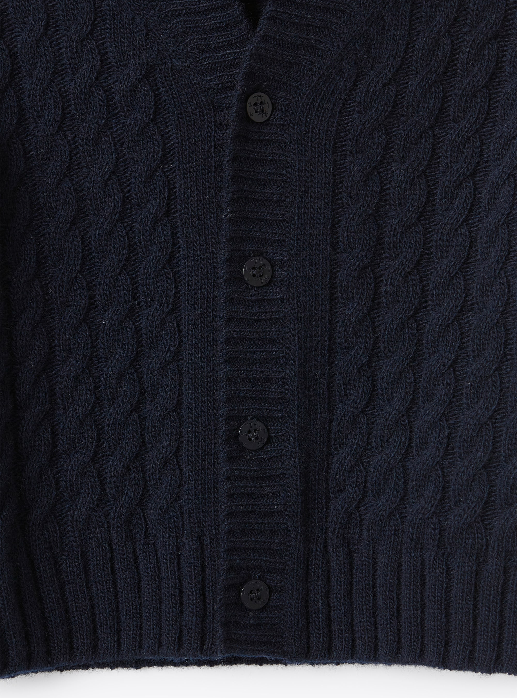 Cardigan en laine mérinos avec tresses - Bleu | Il Gufo