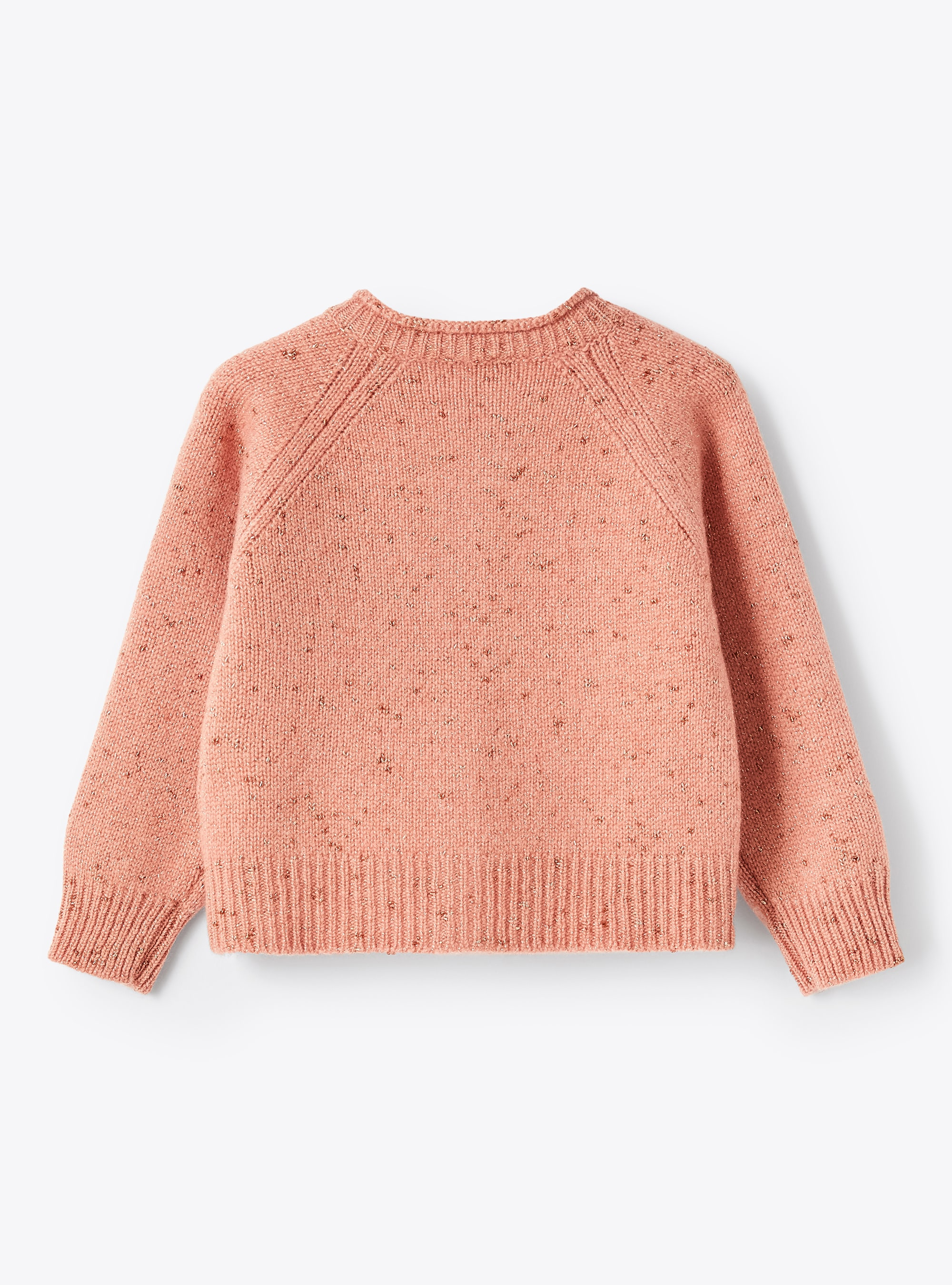 Wool cardigan with lurex details - Pink | Il Gufo