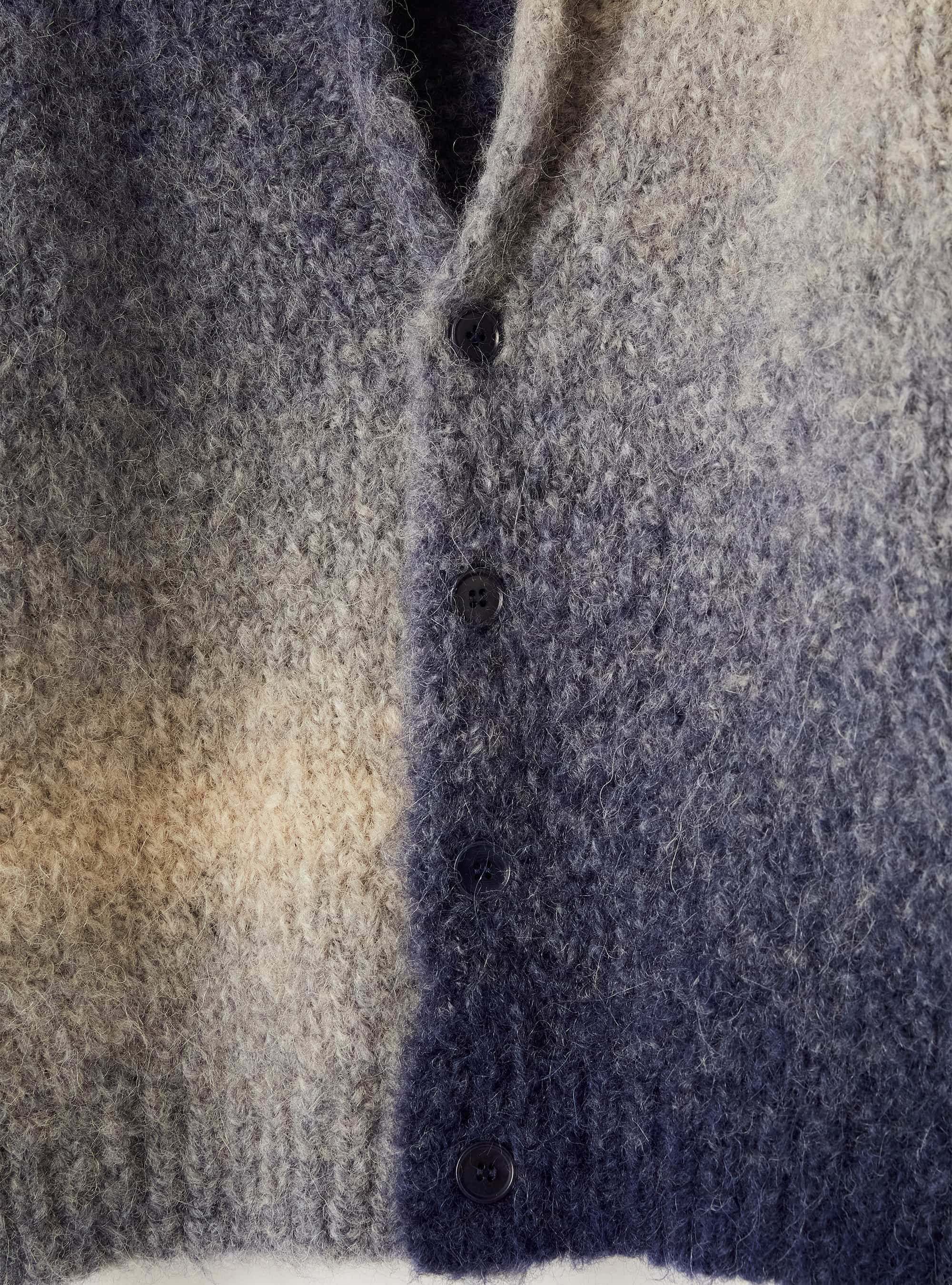 Gradient-effect alpaca blend cardigan - Blue | Il Gufo