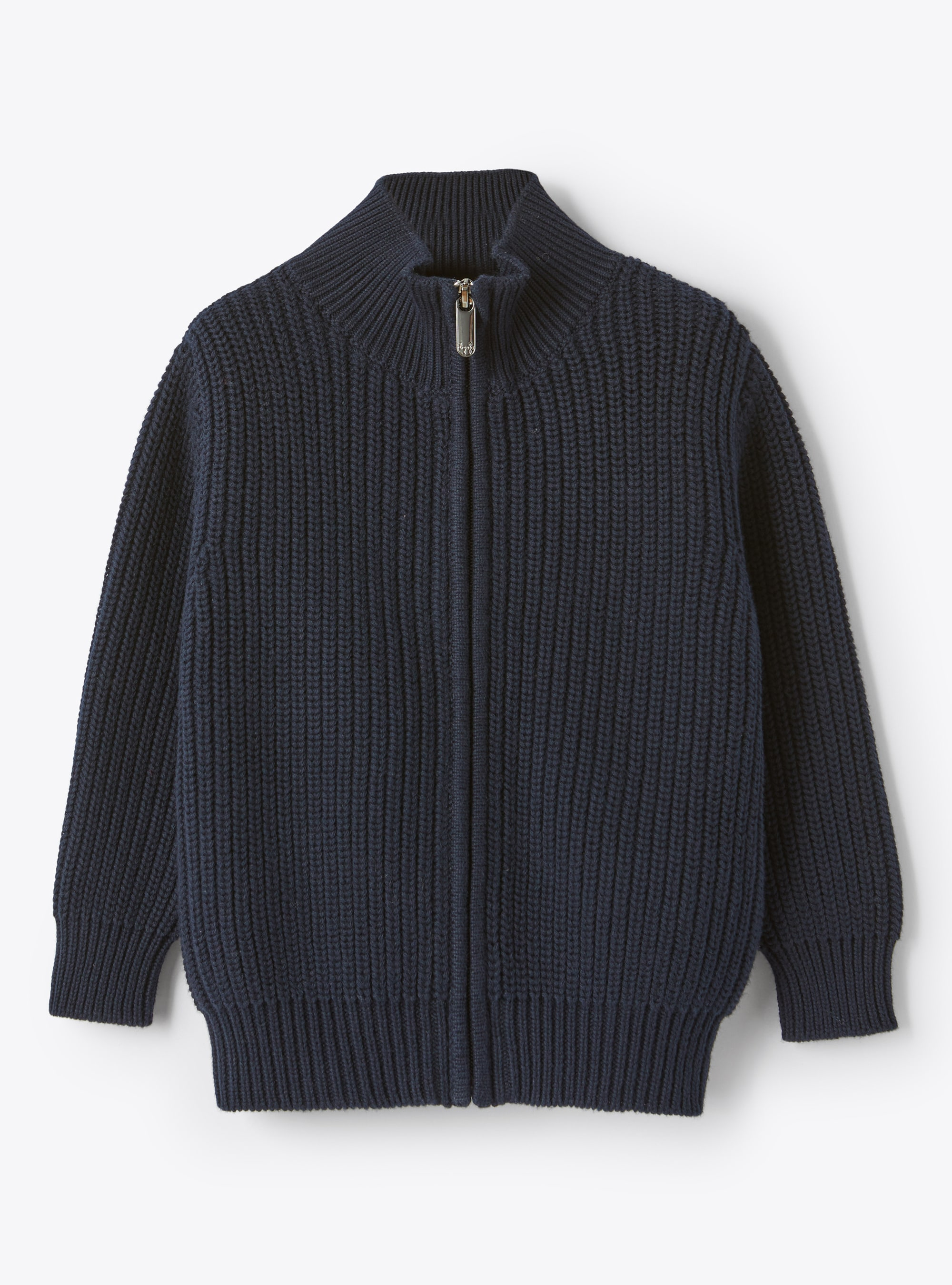 Navy ribbed cotton cardigan - Sweaters - Il Gufo