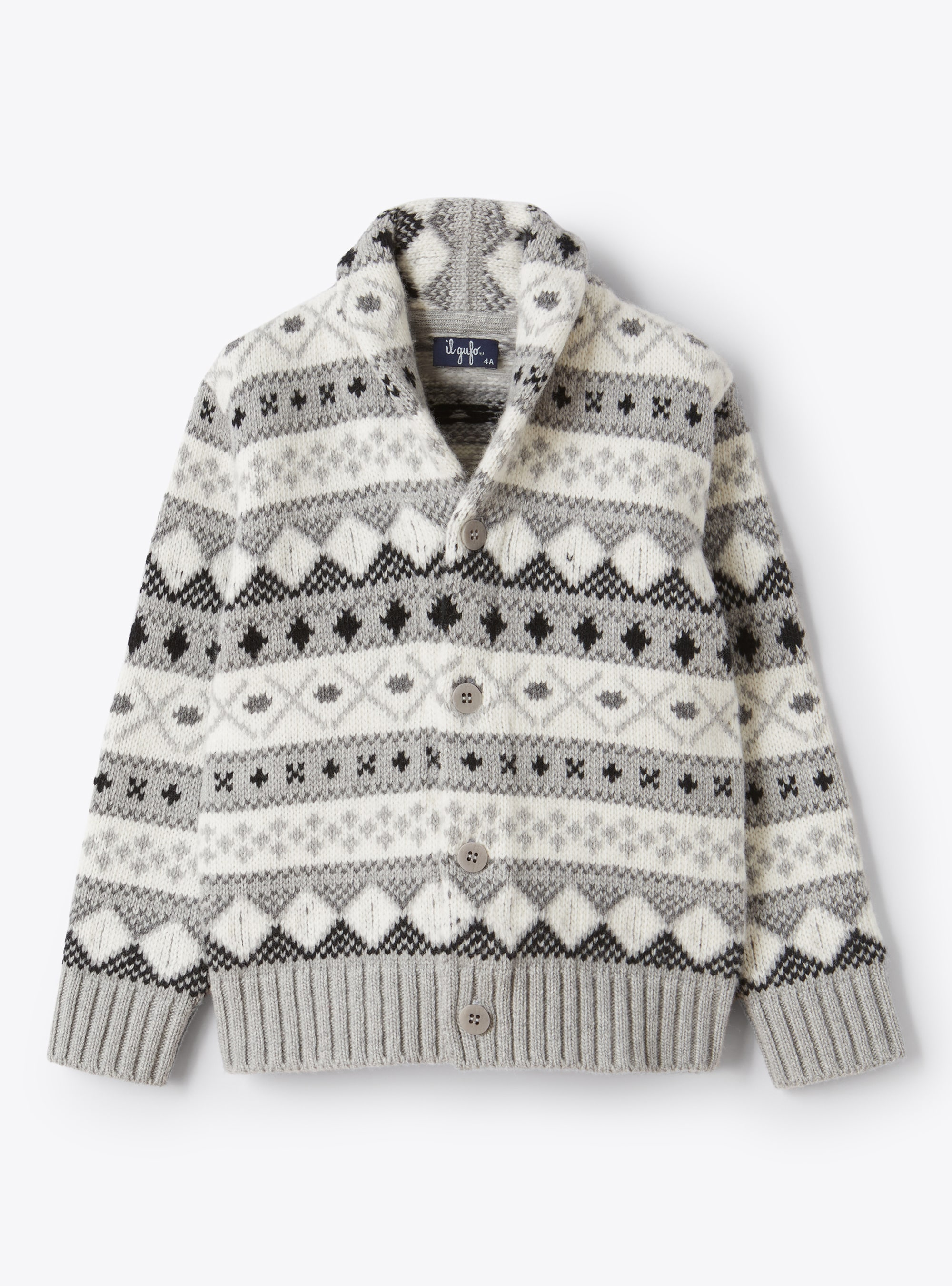 Jacquard-knit wool cardigan - Sweaters - Il Gufo
