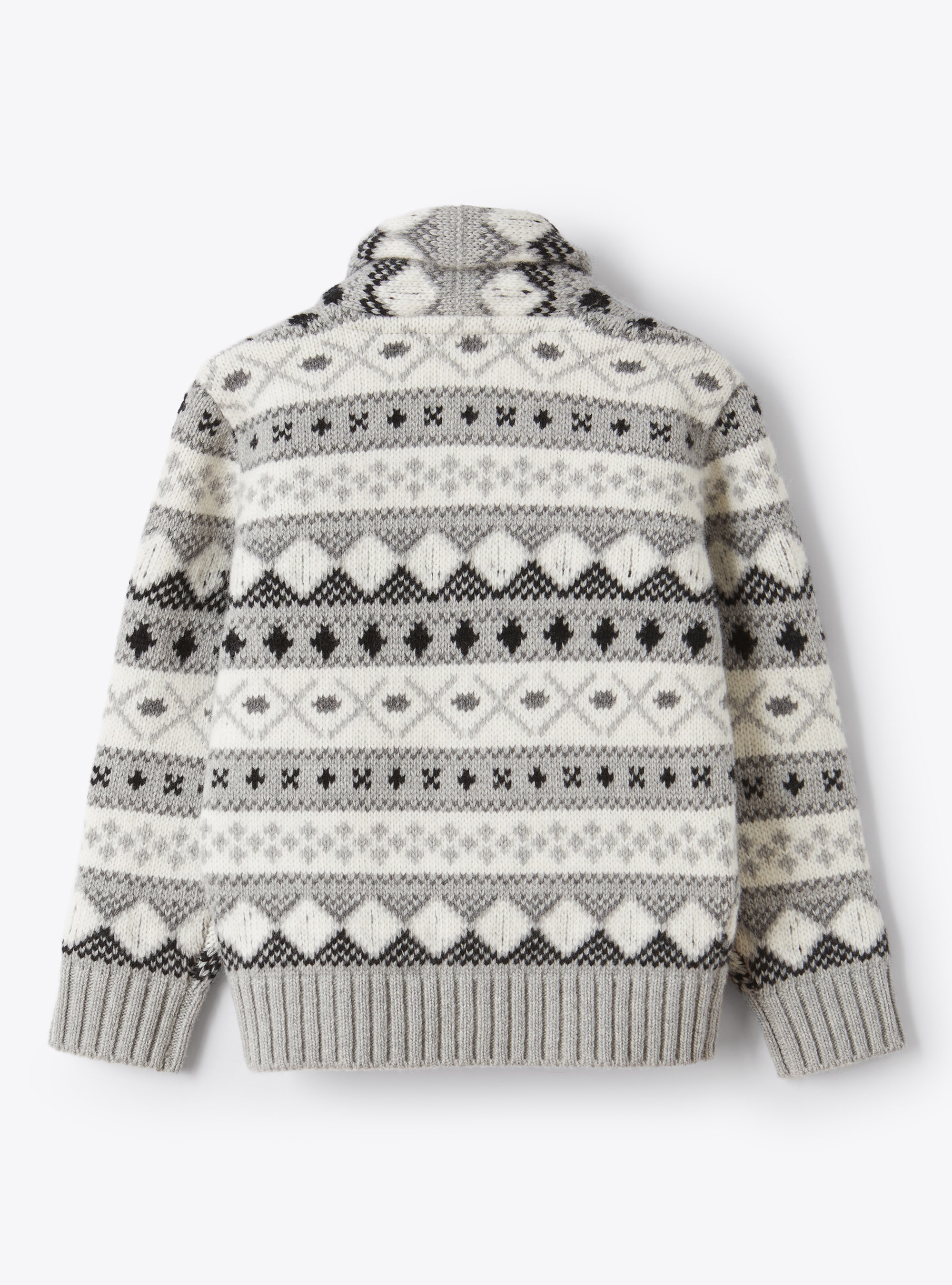 Jacquard-knit wool cardigan - Grey | Il Gufo