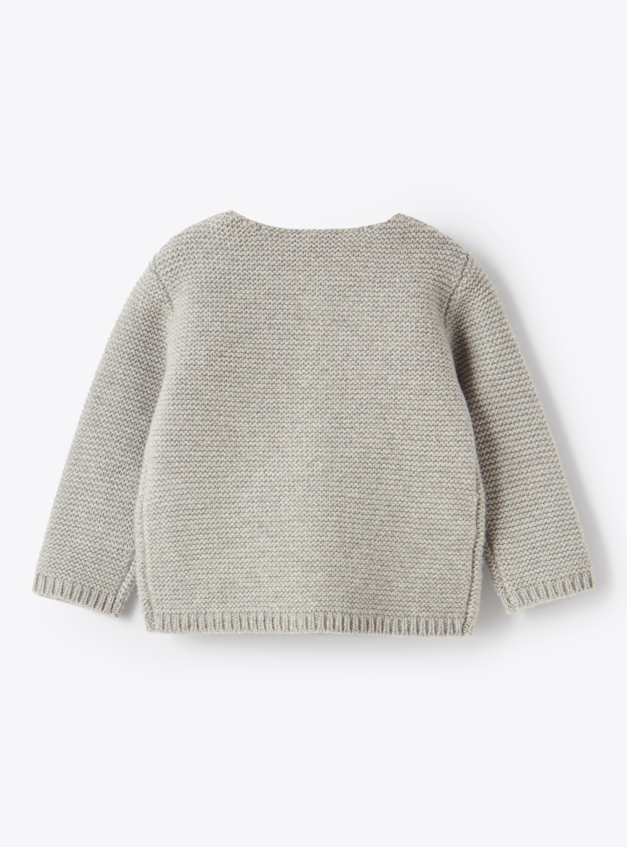 Cardigan pour bébé fille en laine mérinos grise - Gris | Il Gufo