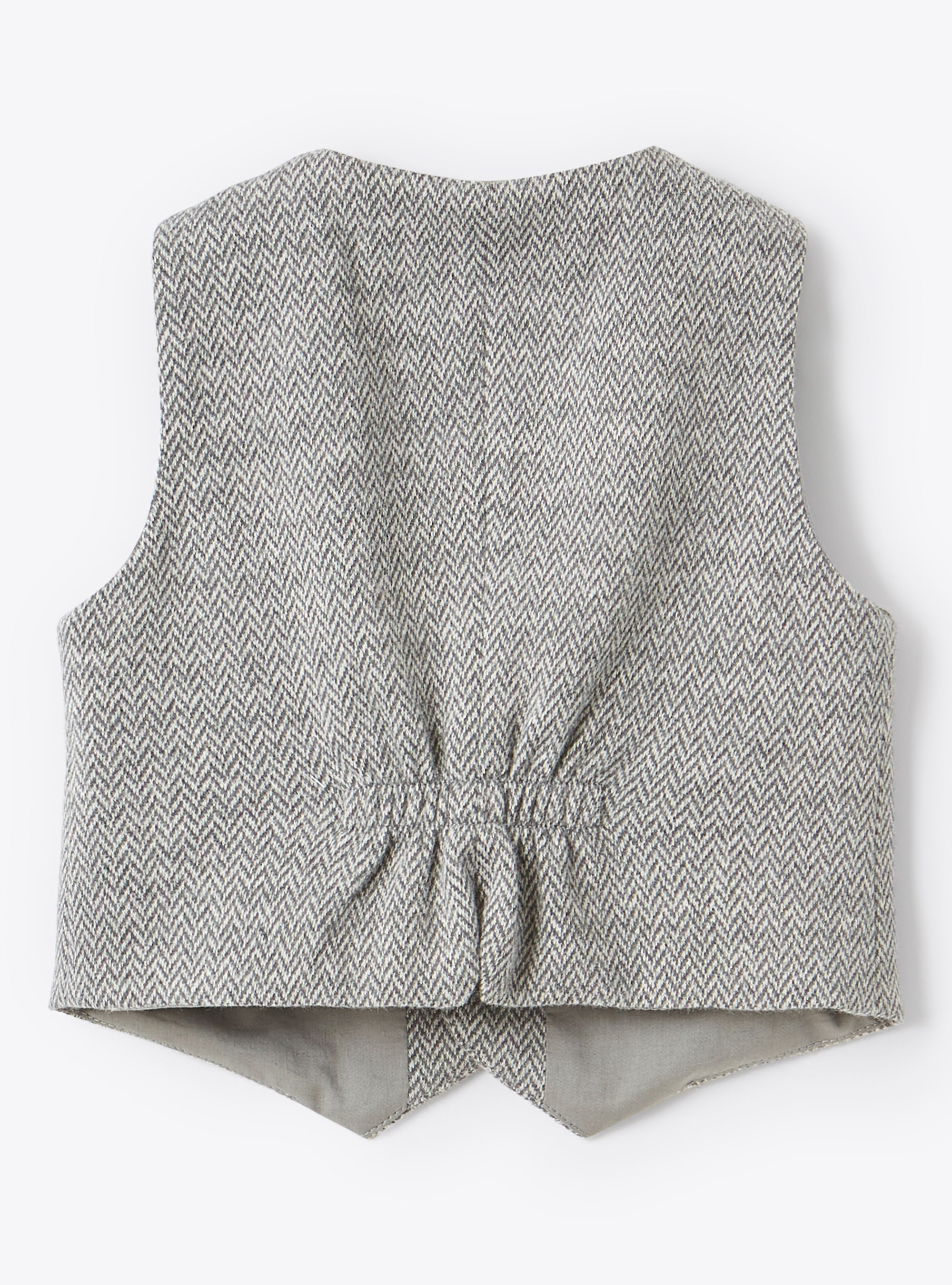 Grey cotton herringbone waistcoat - Grey | Il Gufo