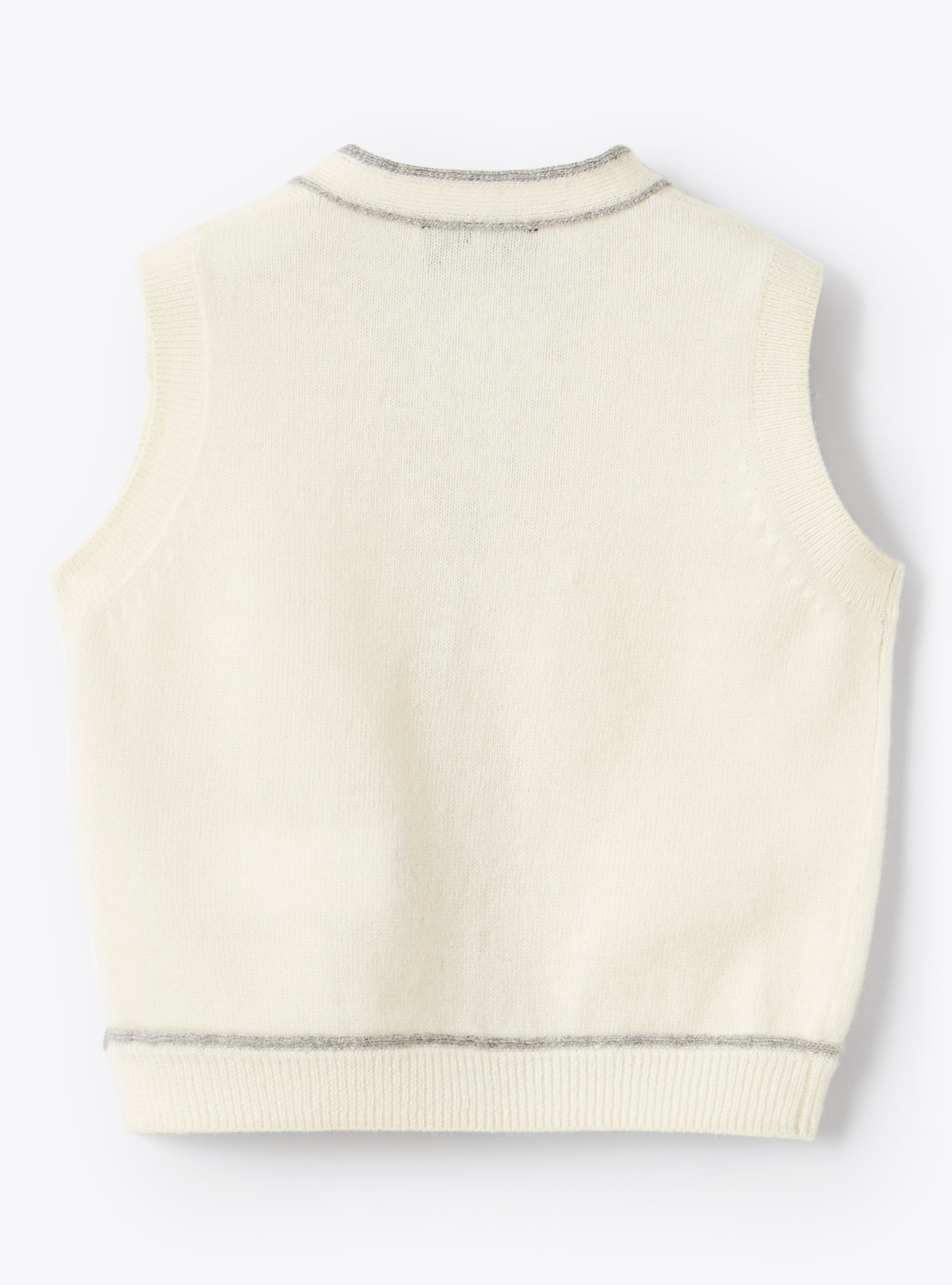 Contrast trim sleeveless wool cardigan - White | Il Gufo