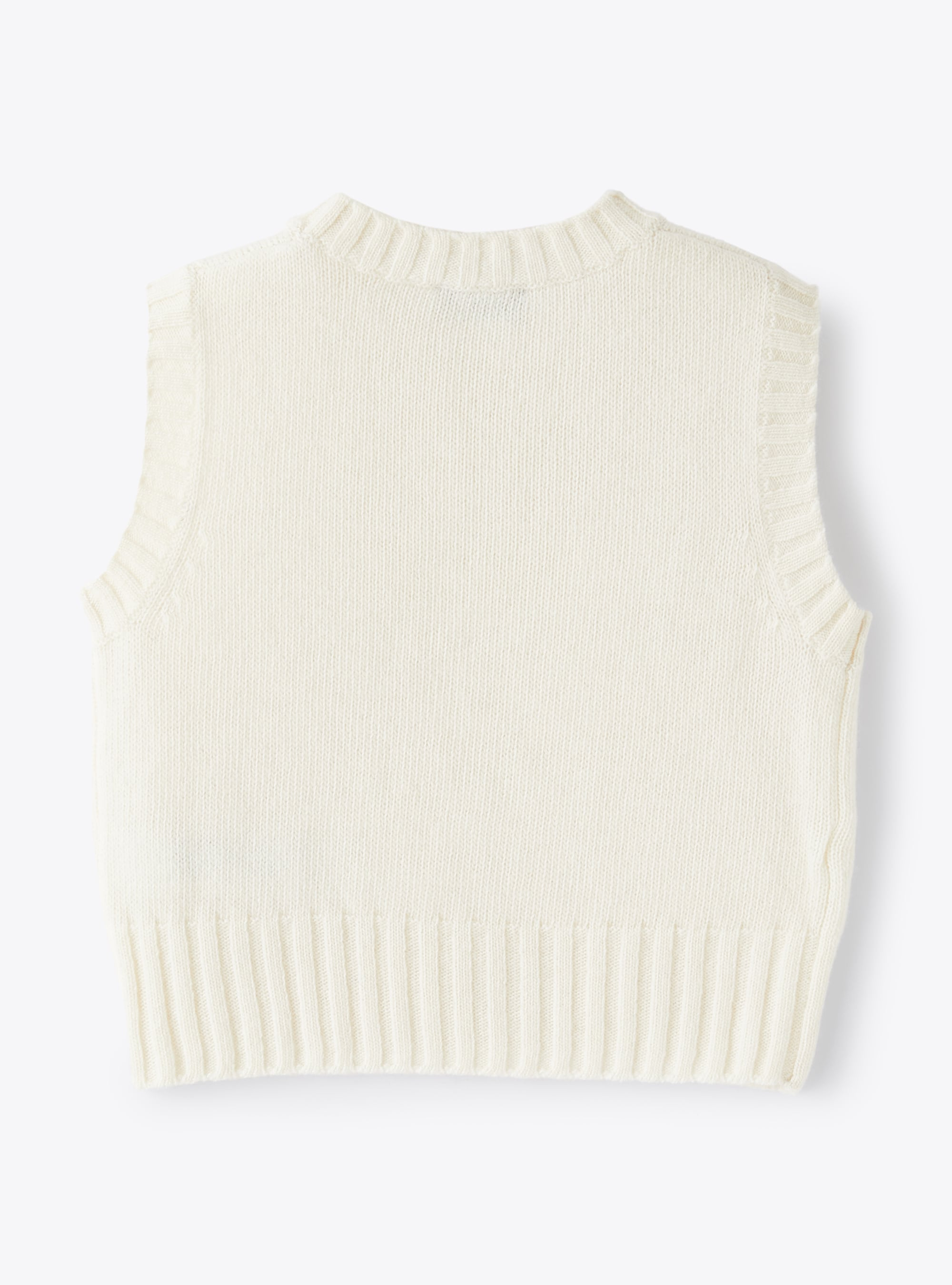 White cable knit wool tank top - White | Il Gufo