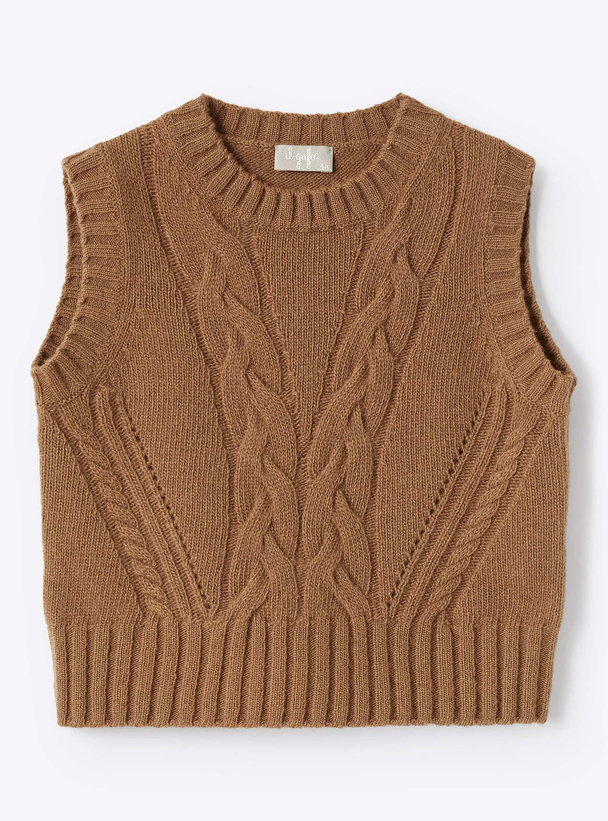 Caramel beige wool tank top - Sweaters - Il Gufo