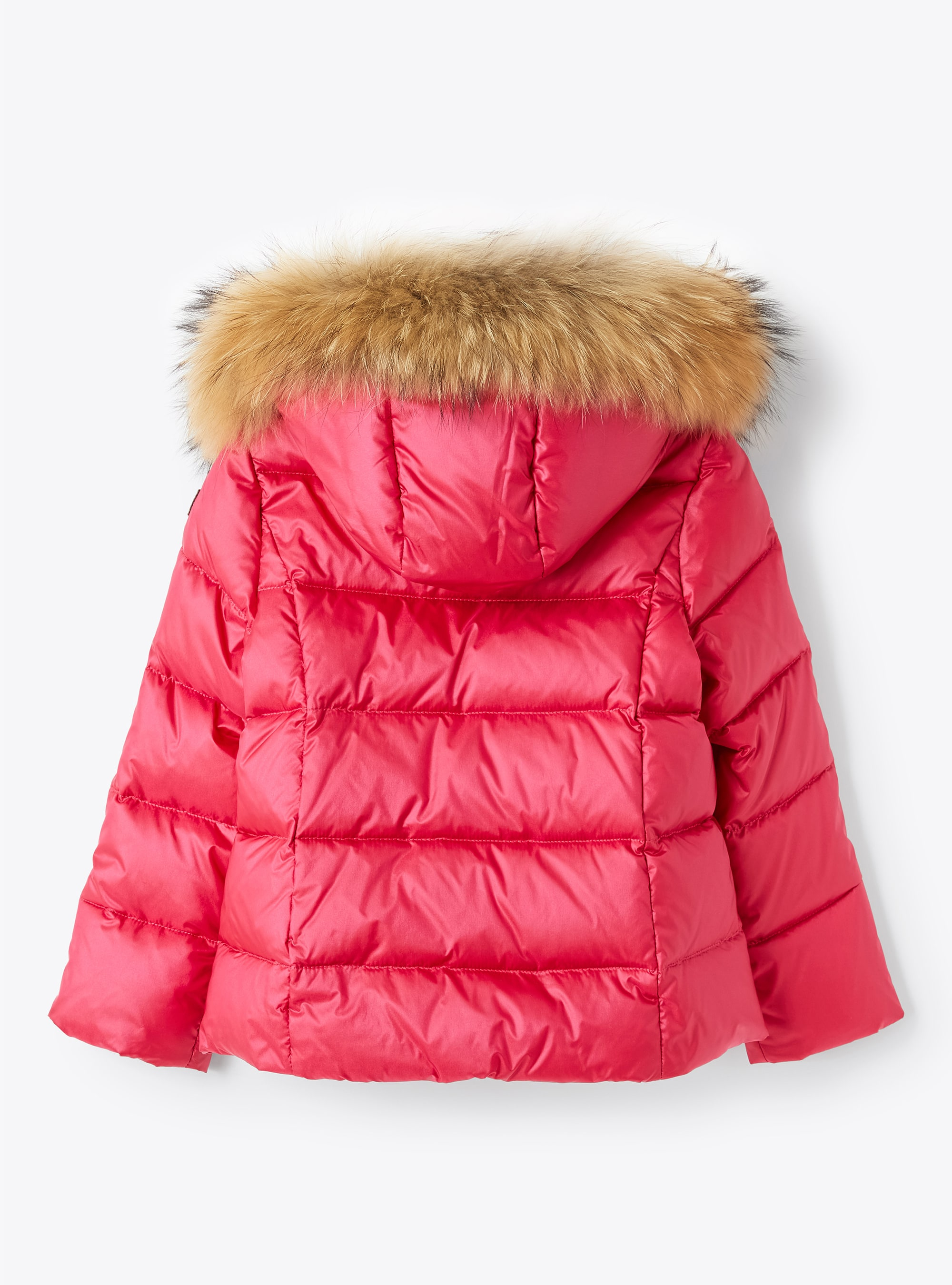 Short red down jacket with fur trim - Red | Il Gufo