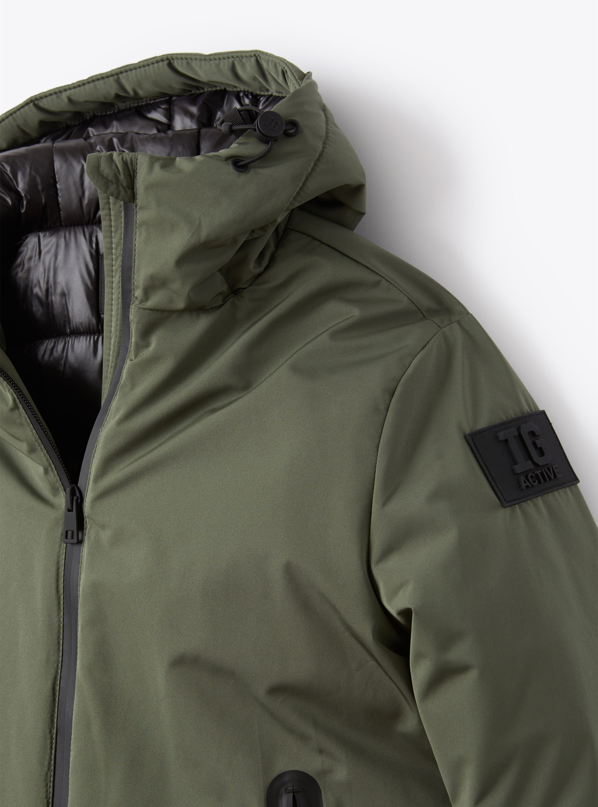 Winter hooded jacket with eco-friendly padding - Green | Il Gufo