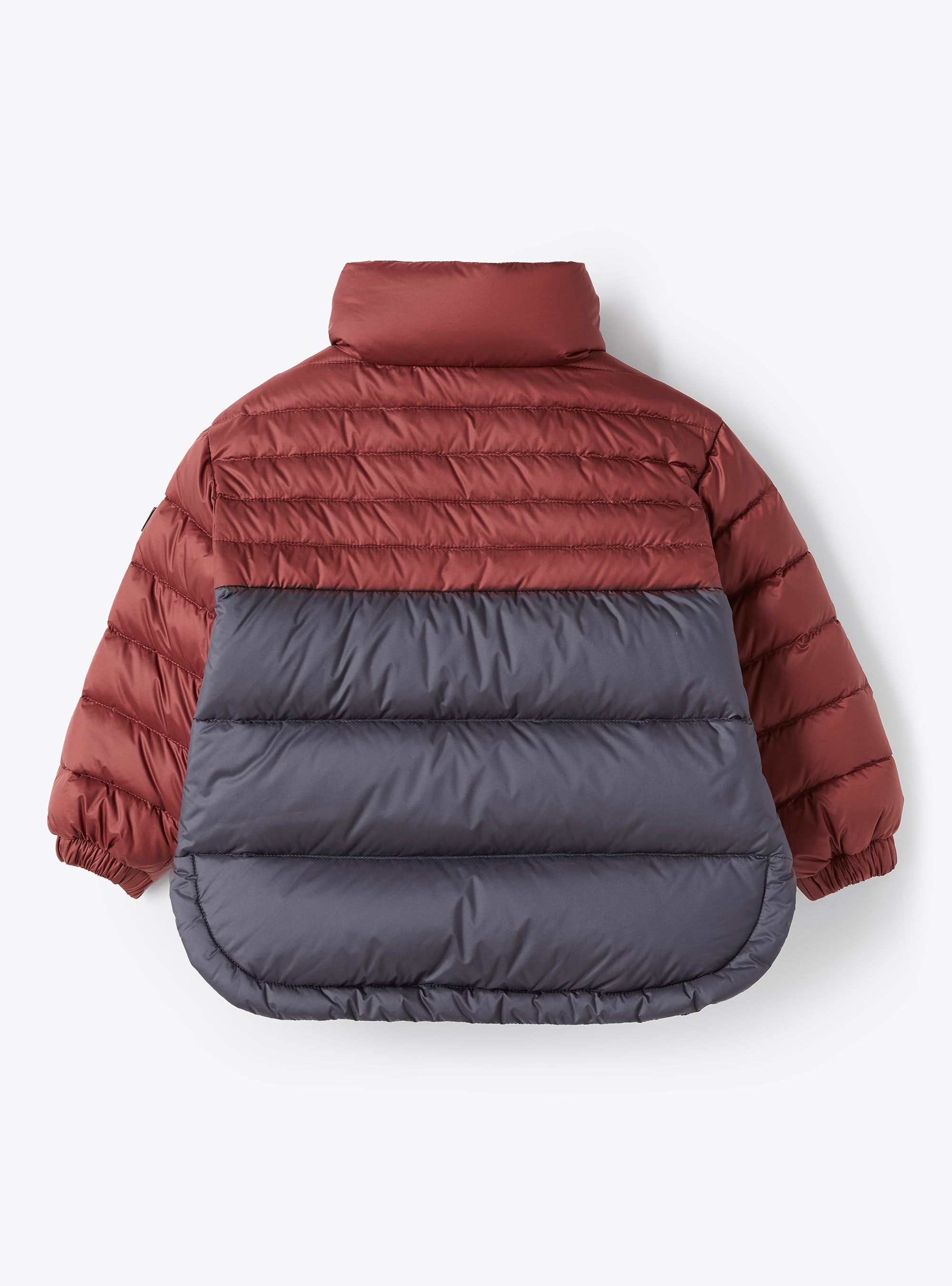 Short two-tone down jacket in downproof nylon - Burgundy | Il Gufo