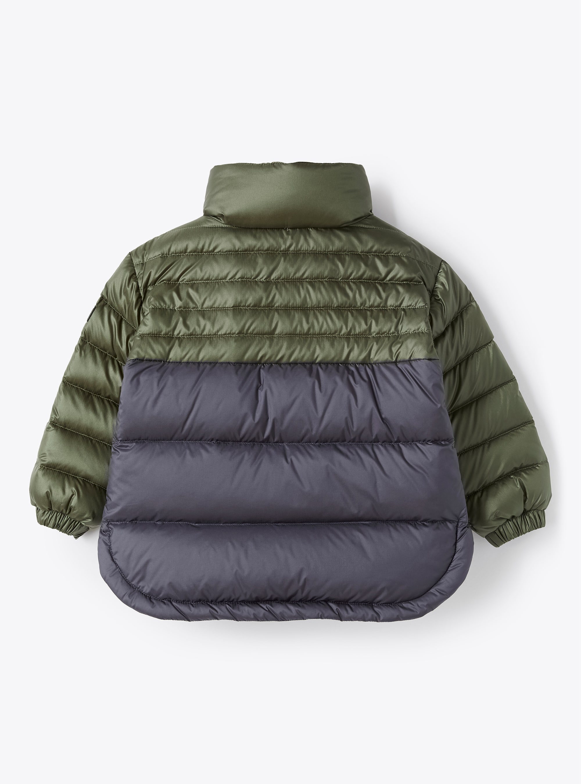 Short two-tone down jacket in downproof nylon - Green | Il Gufo