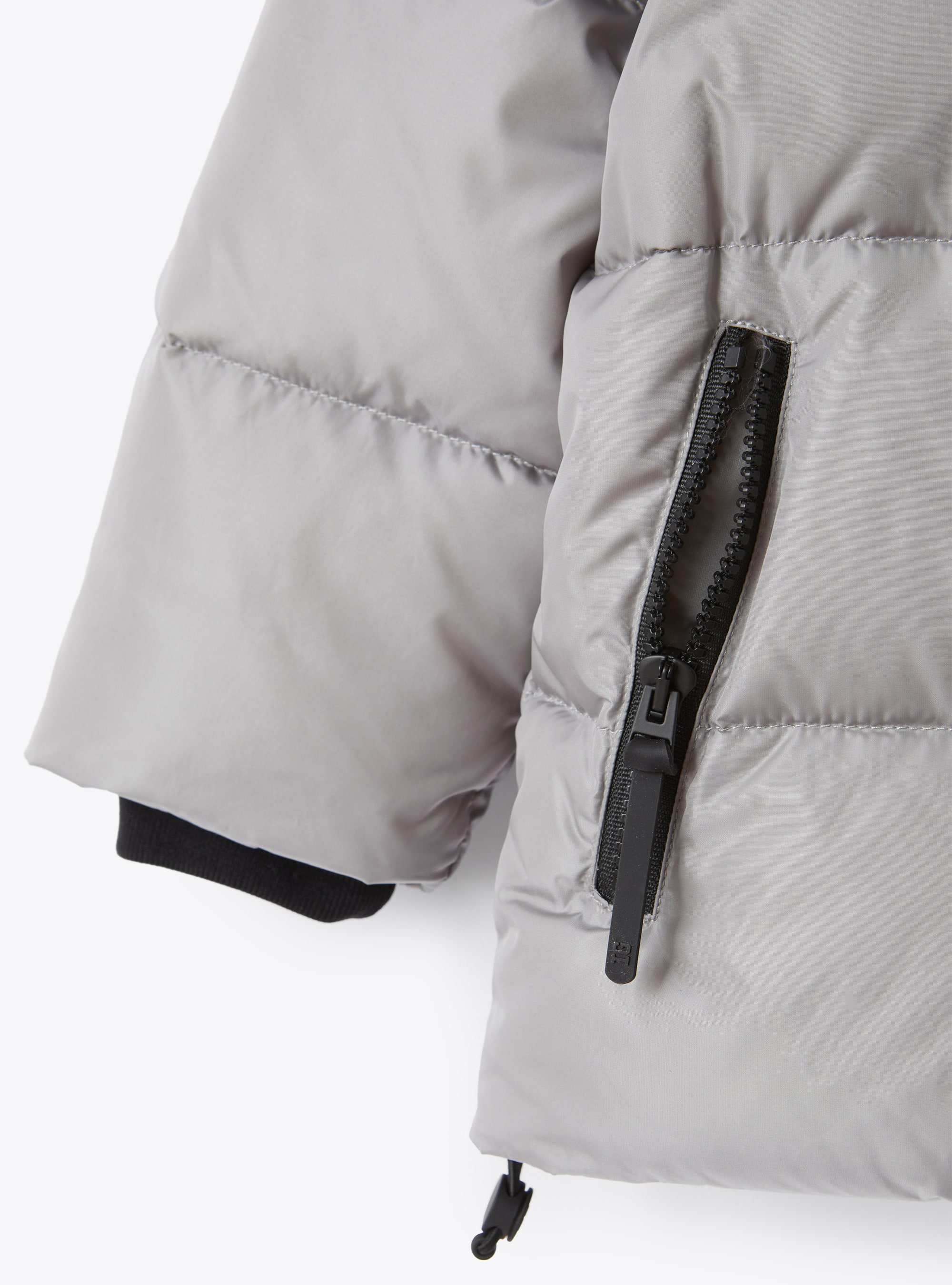 Short taffeta down jacket with inserts - Grey | Il Gufo