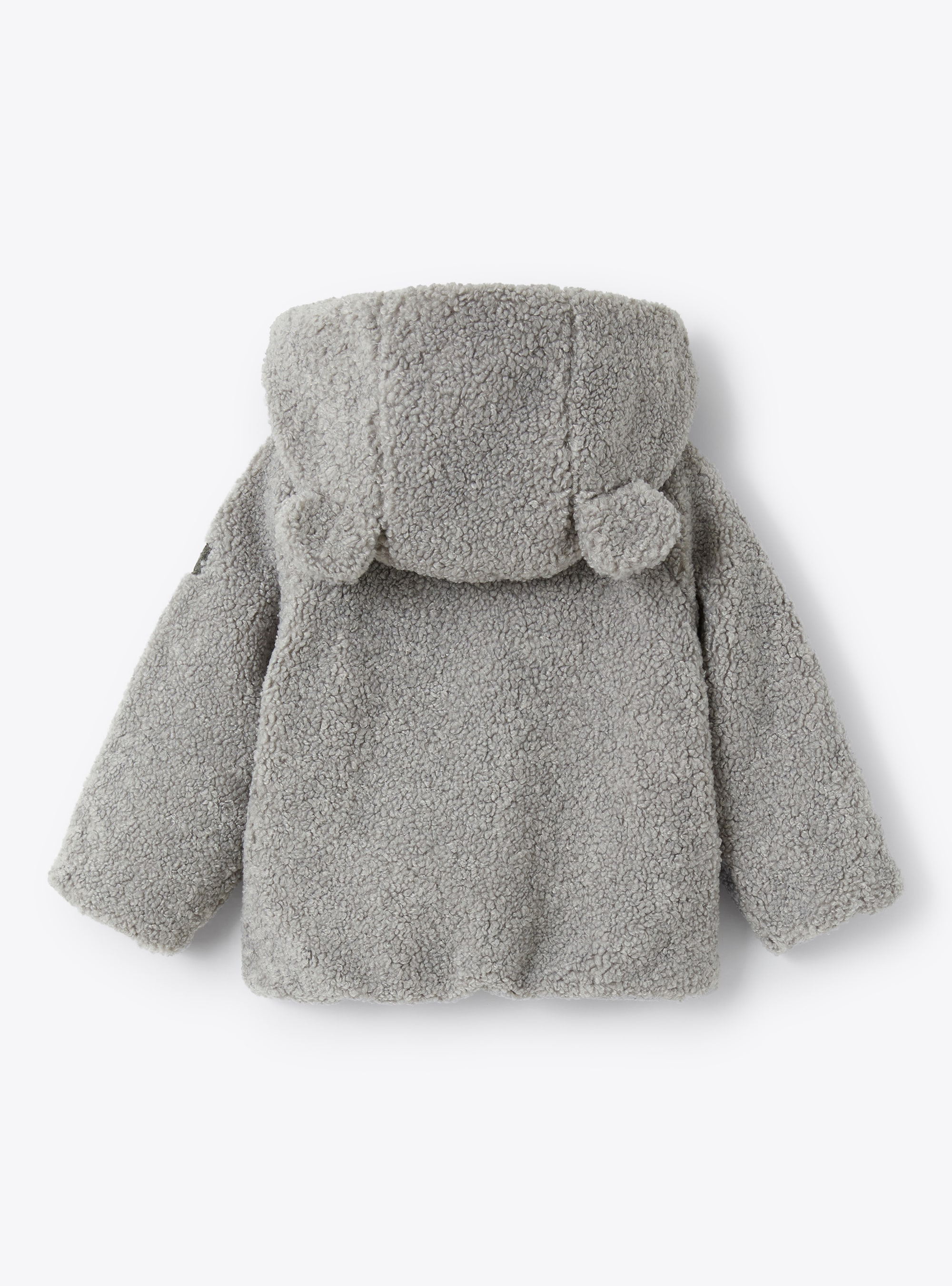 Hooded grey teddy fleece jacket - Grey | Il Gufo