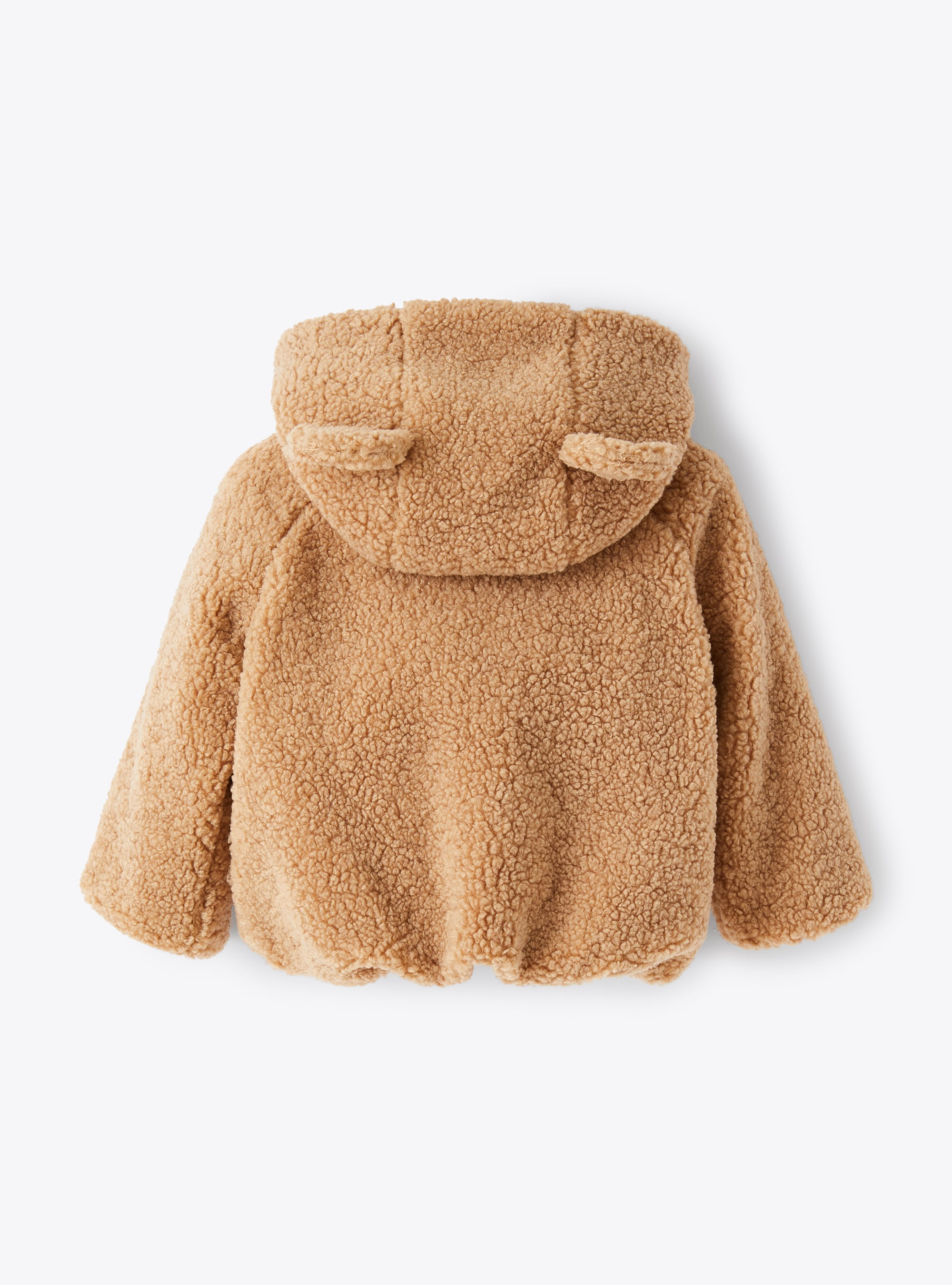 Hooded beige teddy fleece jacket - Beige | Il Gufo