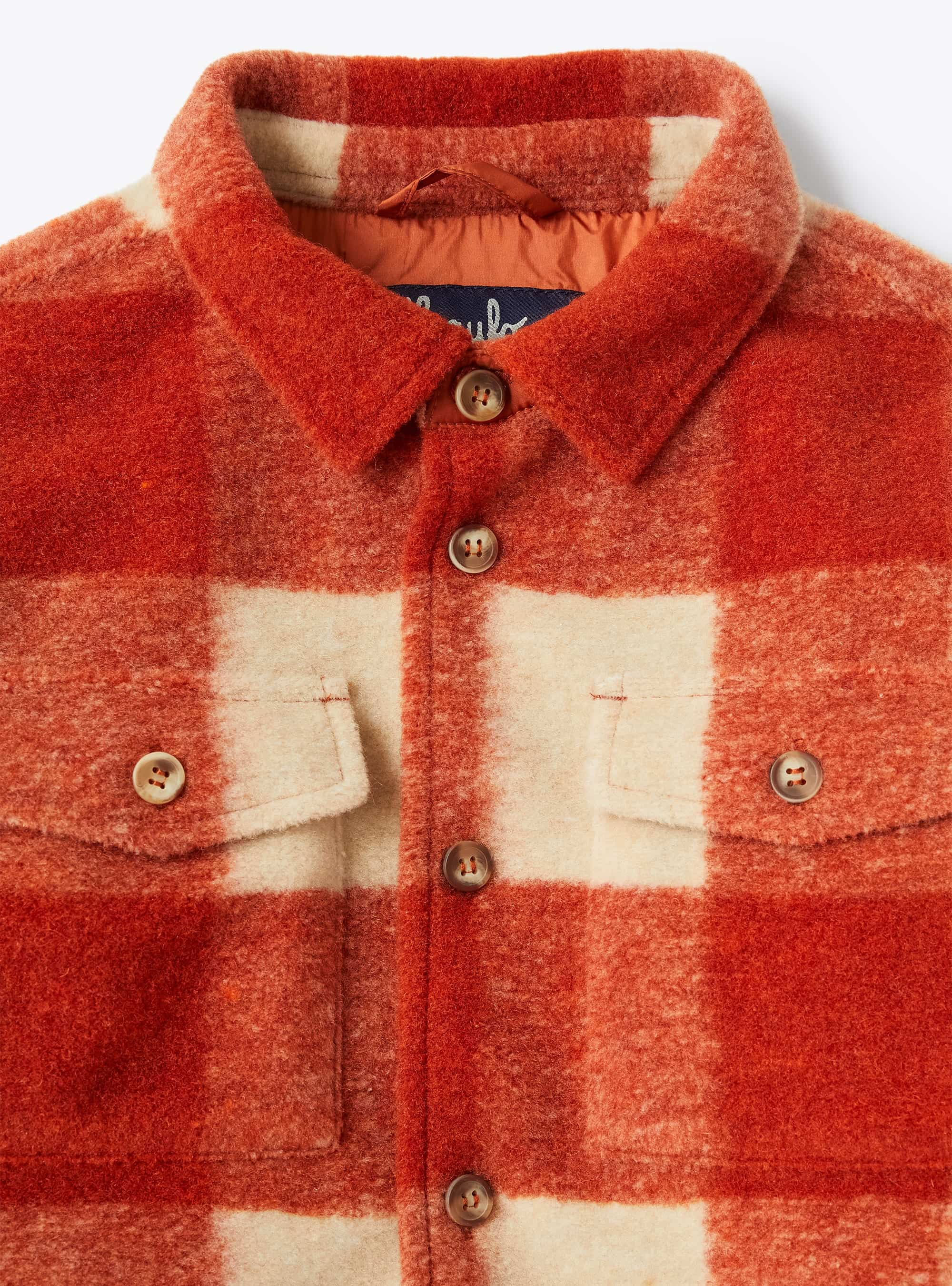 Veste chemise avec motif à damier - Orange | Il Gufo