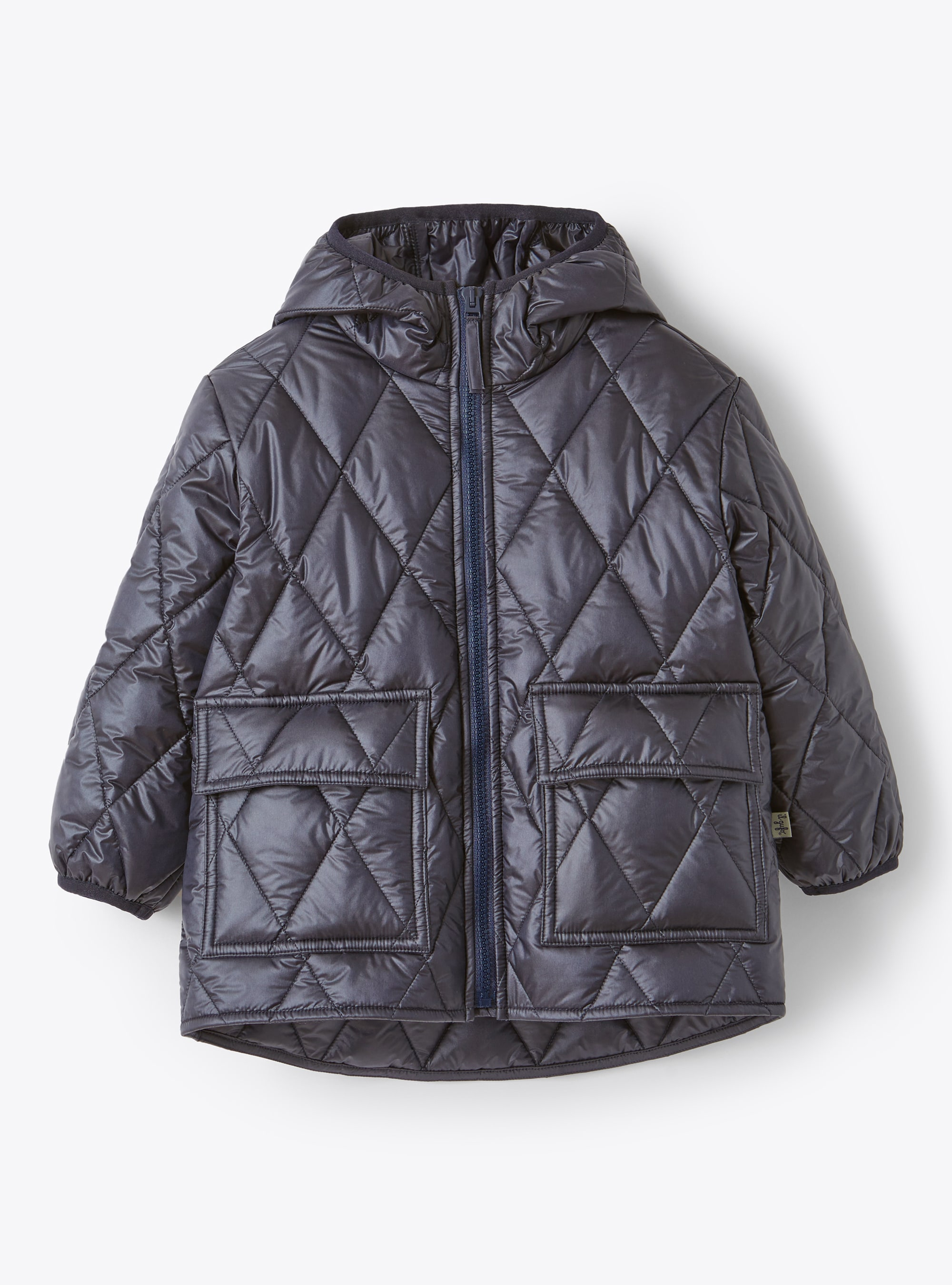 Hooded navy nylon jacket - Down Jackets - Il Gufo