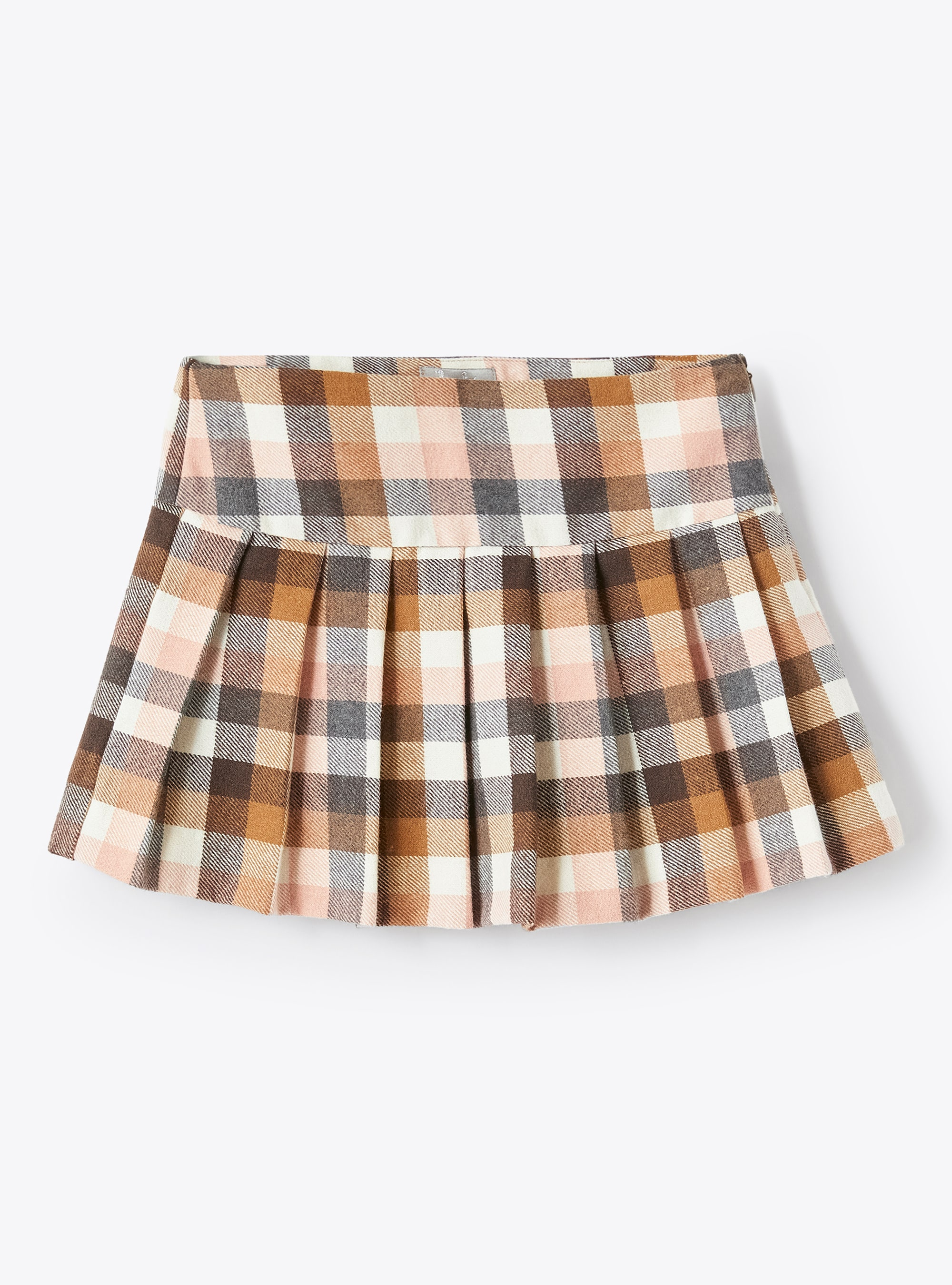 Pleated motif check skirt - Pink | Il Gufo